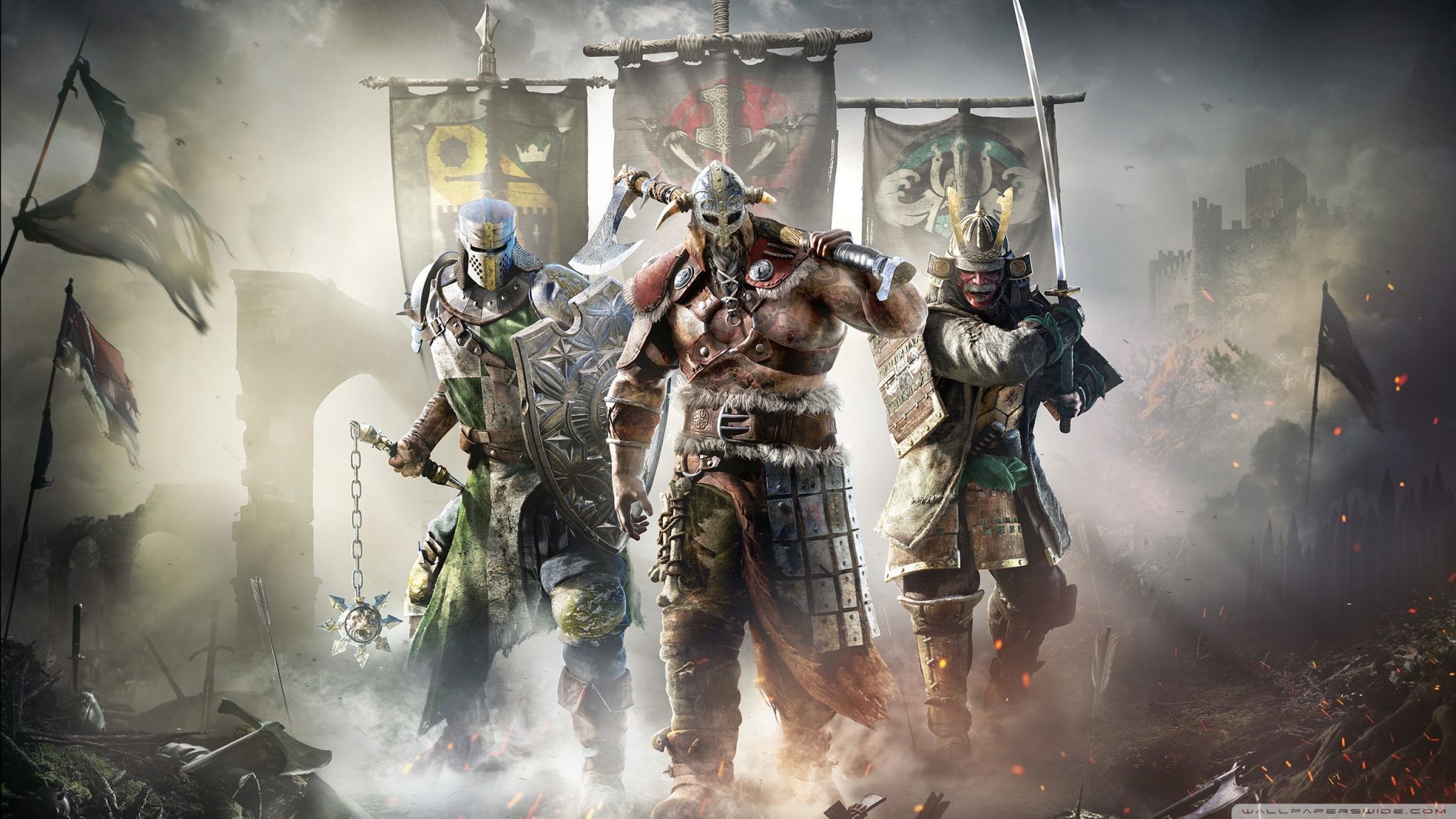 For Honor, Cavaliere, Vichingo, Samurai, Ubisoft, Full HD, sfondo per PC