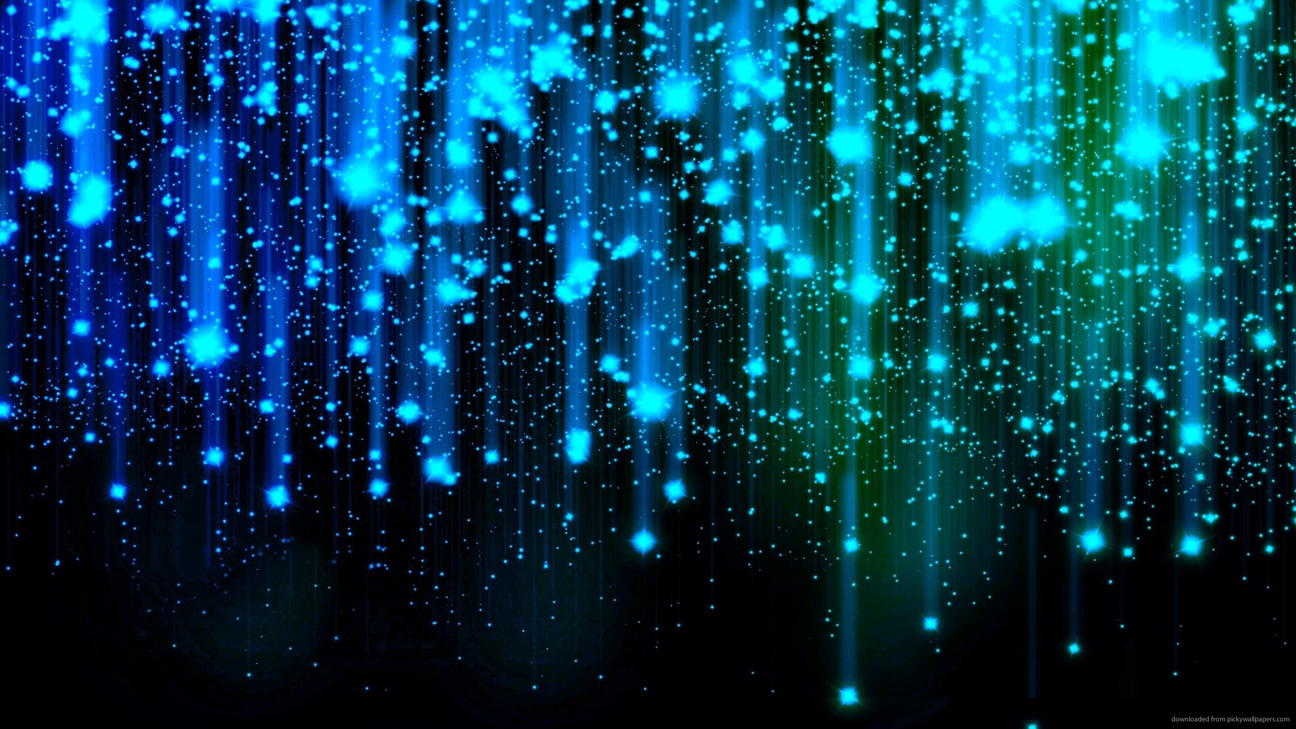 Luci, Particelle, Blu e verde, Astratto, 2560x1440, immagine di sfondo