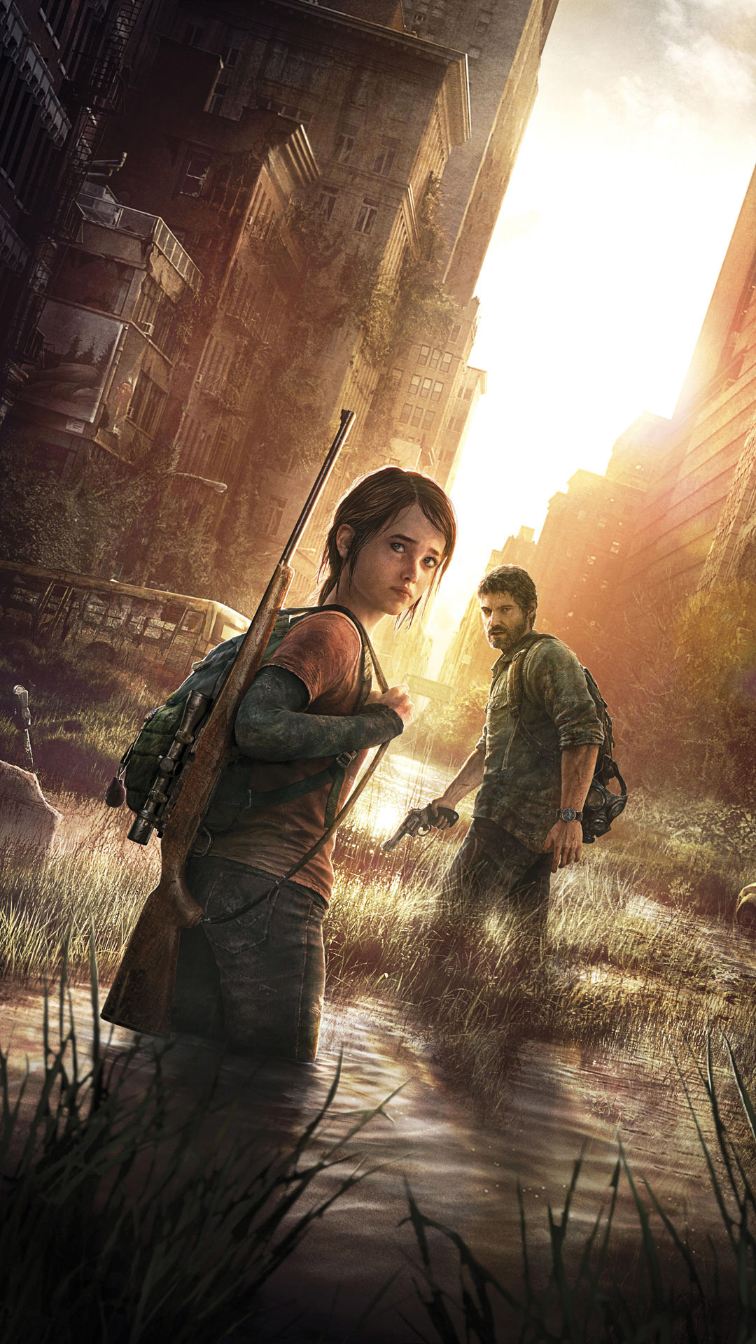 The Last of Us, Ellie, Joel, Rovine urbane, Controluce, sfondo per iPhone e Android