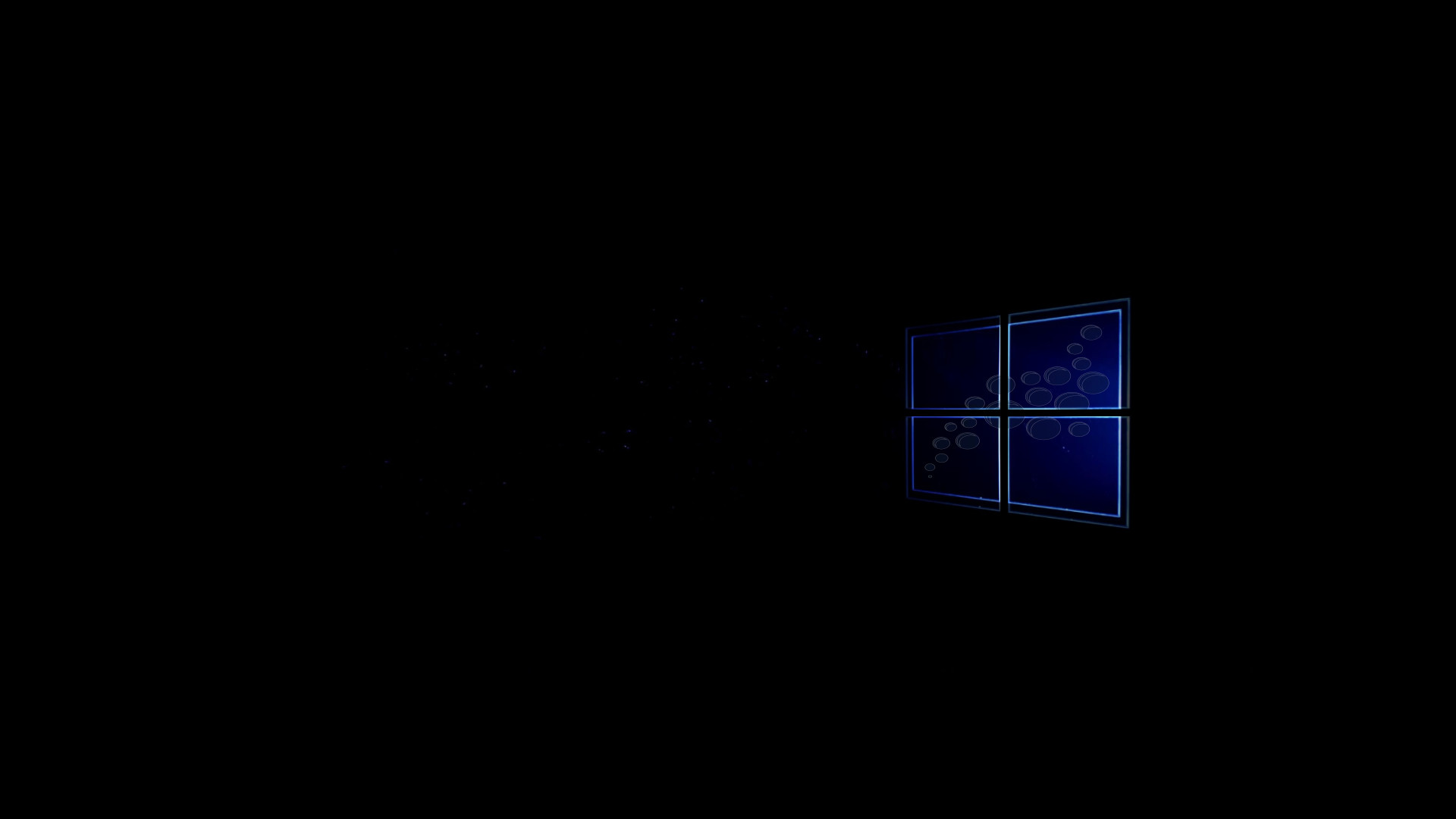 Windows 10, Logo Windows, Sfondo nero, Minimalista, Full HD, wallpaper per PC