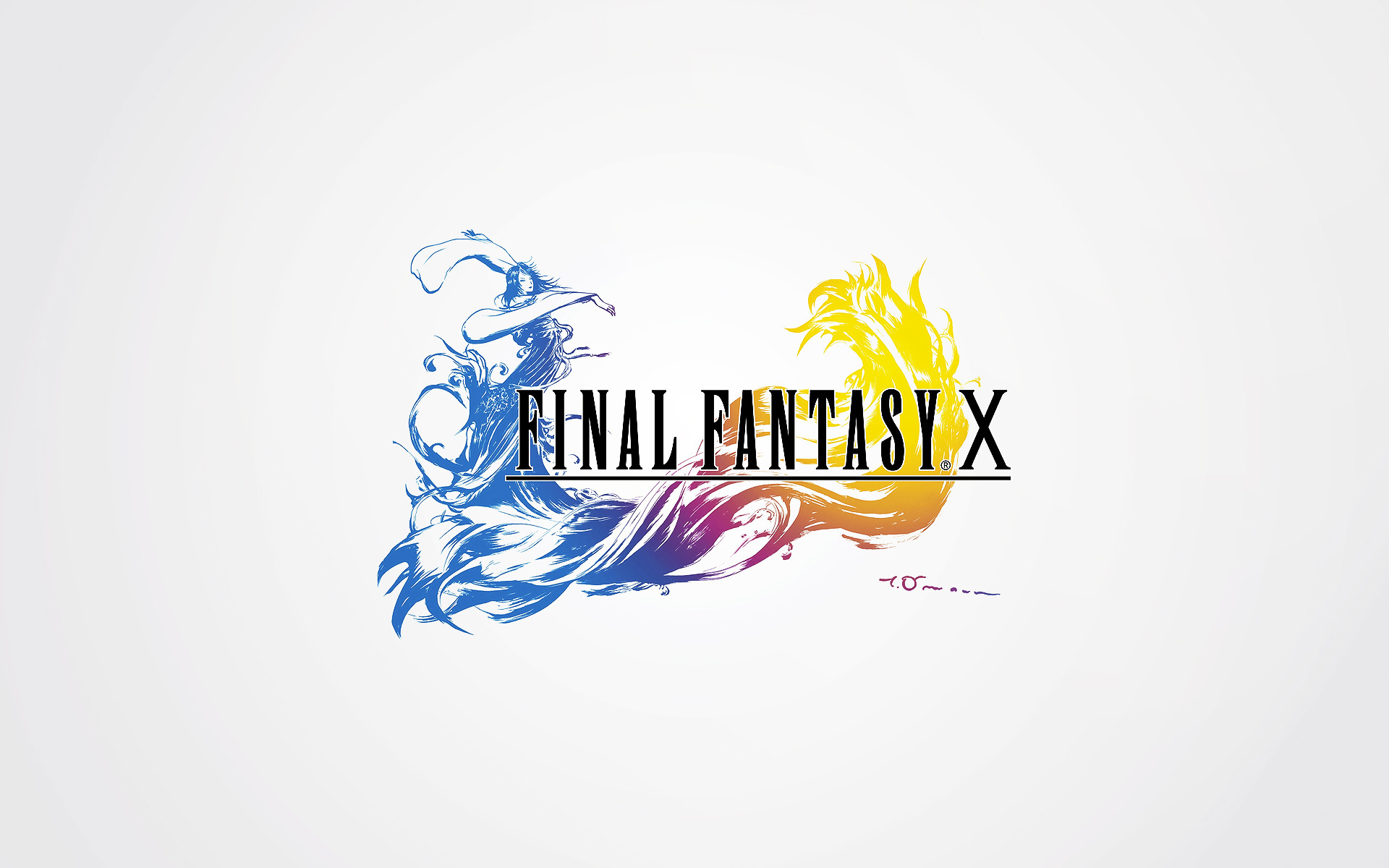 Final Fantasy X, Logo, Sfondo bianco, 16:10 Full HD, wallpaper widescreen