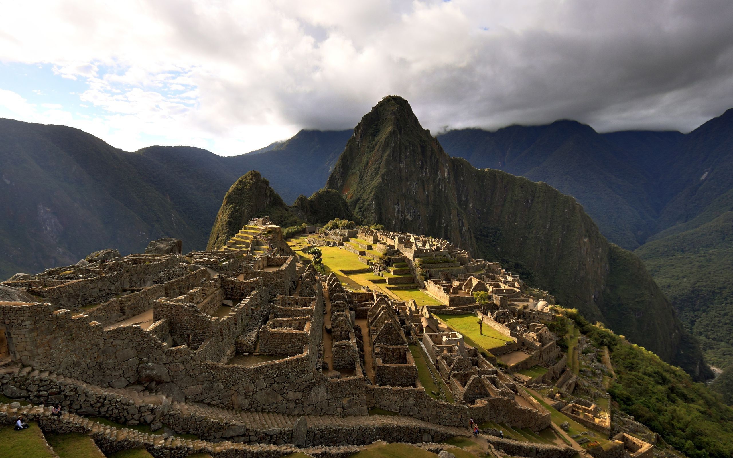 Machu Picchu, Huayna Picchu, Perù, Nuvole, 16:10 2K, sfondo widescreen