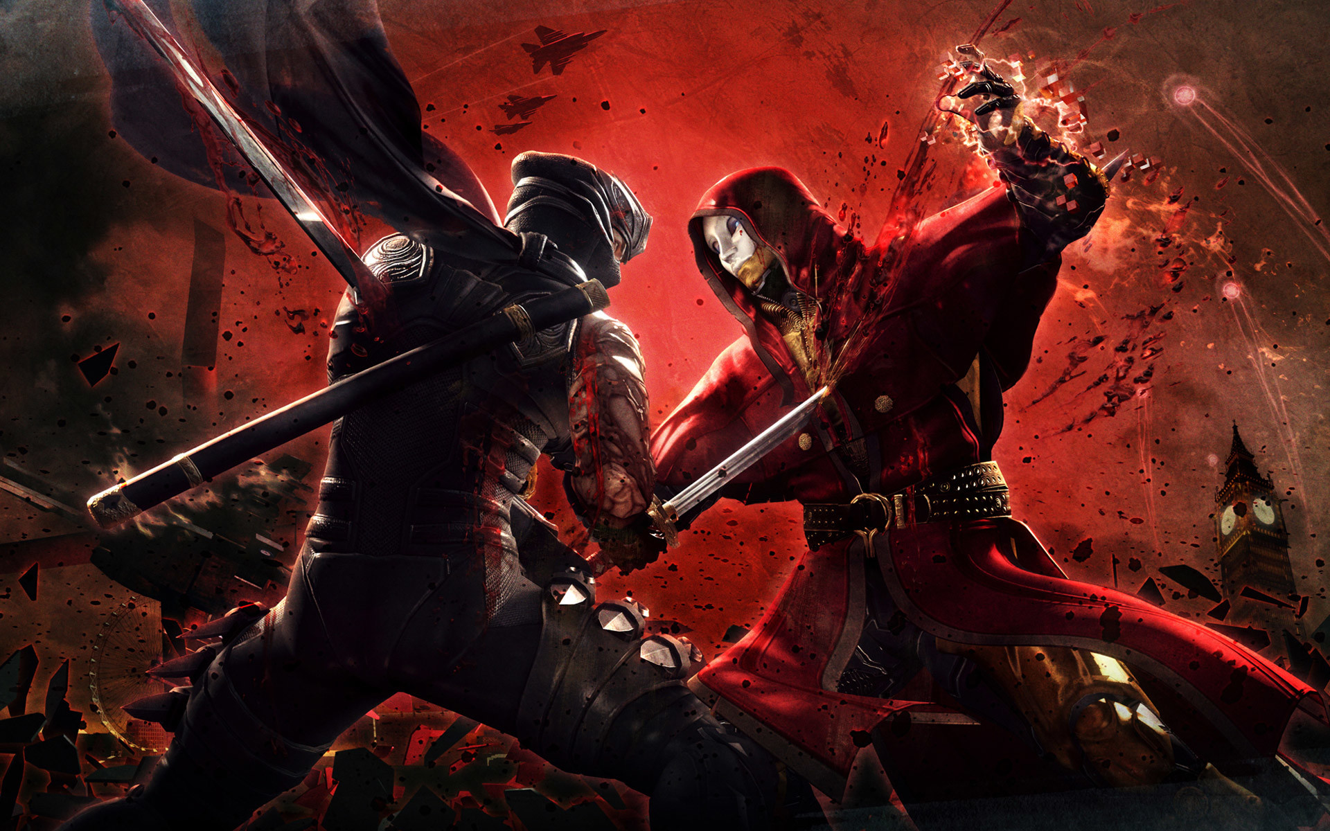 Ryu Hayabusa, Ninja Gaiden, Combattimento, Rosso, 1920x1200, sfondo per PC
