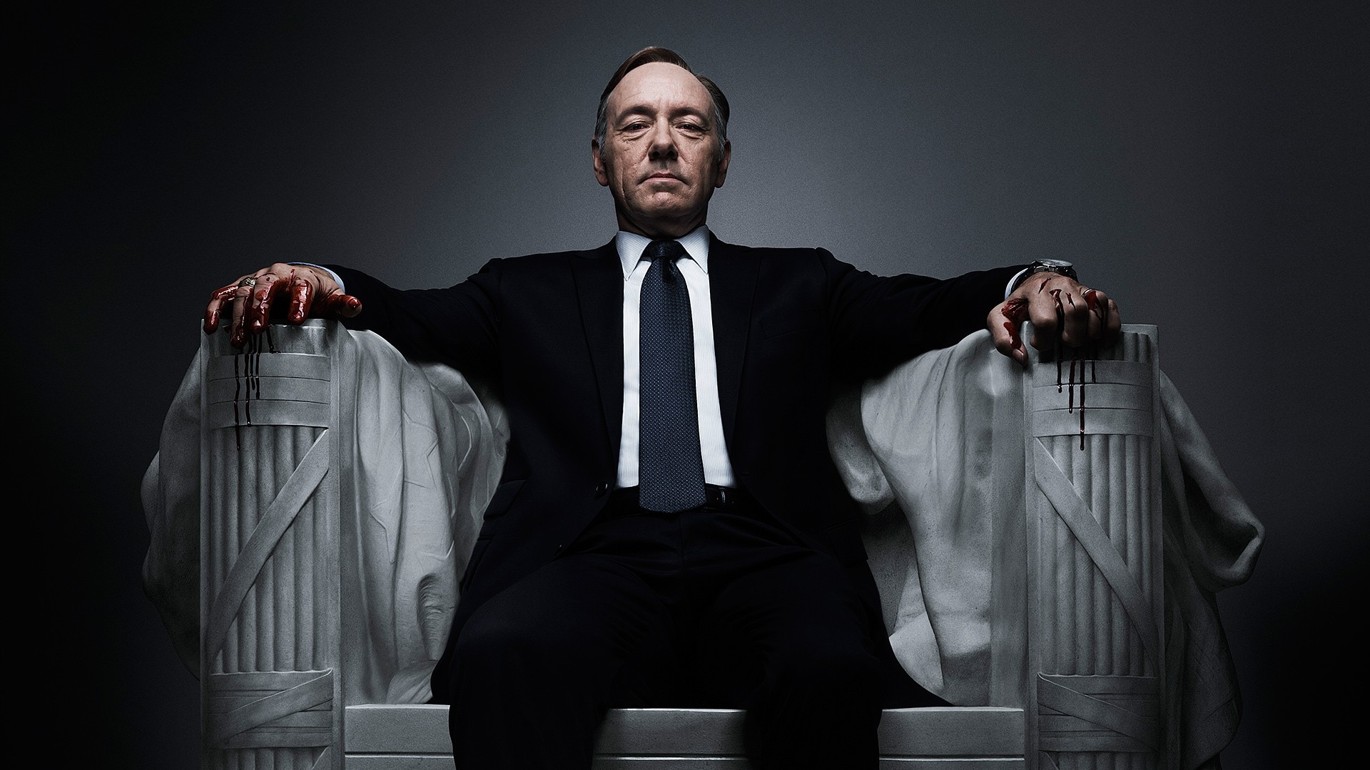 Frank Underwood, Kevin Spacey, House of Cards, Lincoln Memorial, Mani insanguinate, wallpaper Full HD