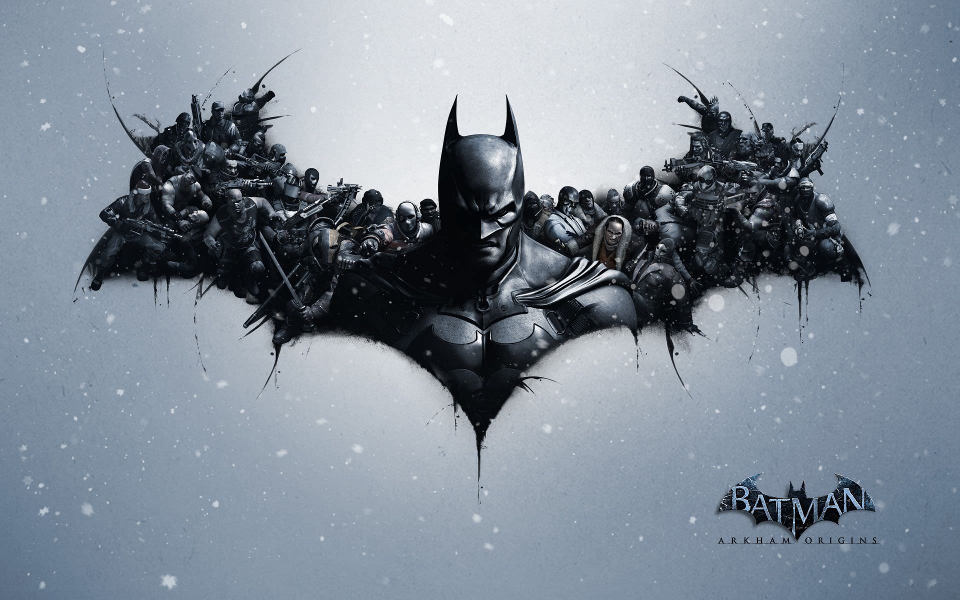 Batman, Batman: Arkham Origins, Simbolo di Batman, Videogioco, Neve, sfondo 1920x1200 per PC