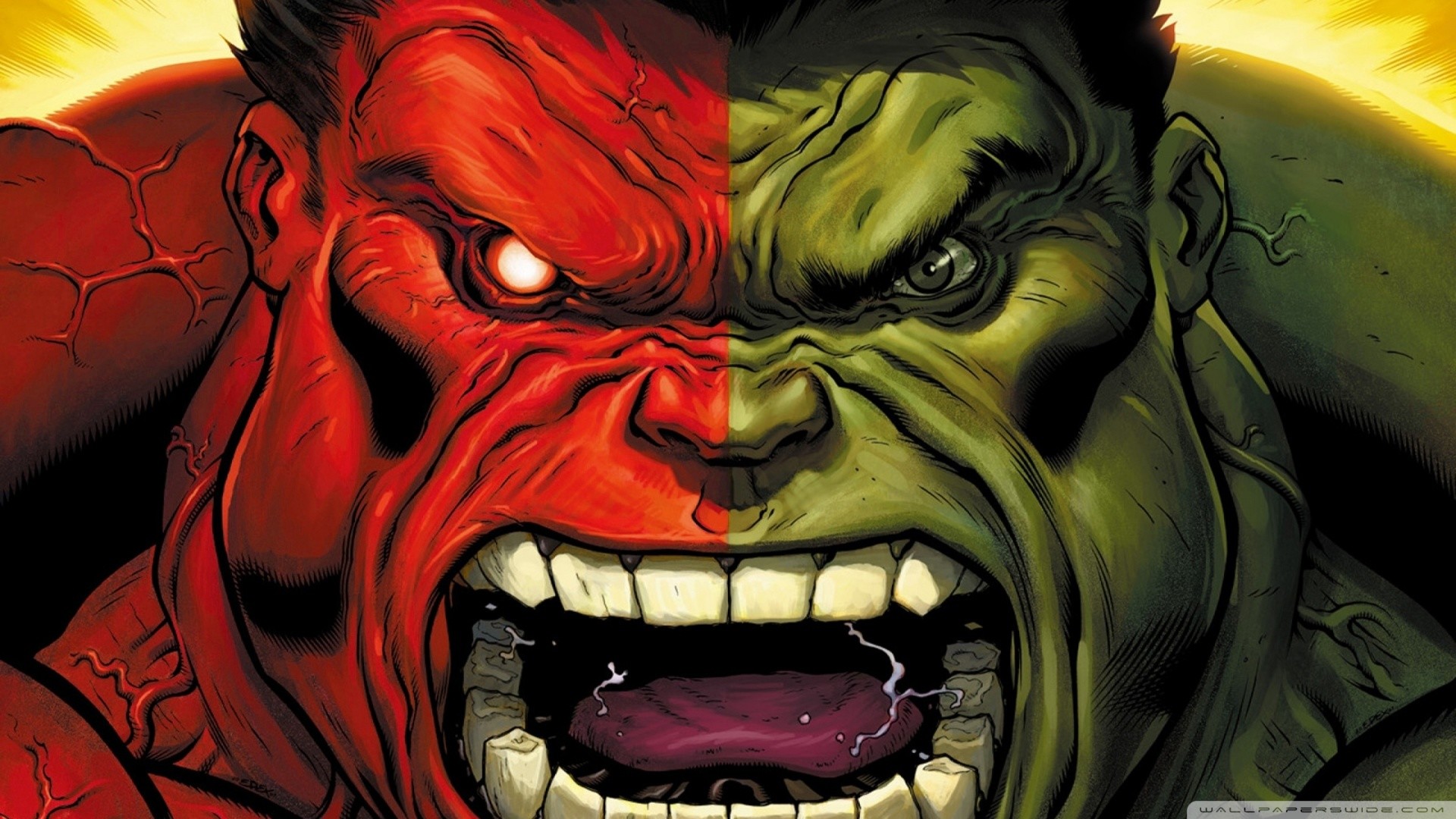 Hulk, Hulk rosso, Marvel Comics, Ruggito, Primo piano, 1920x1080, sfondo per PC