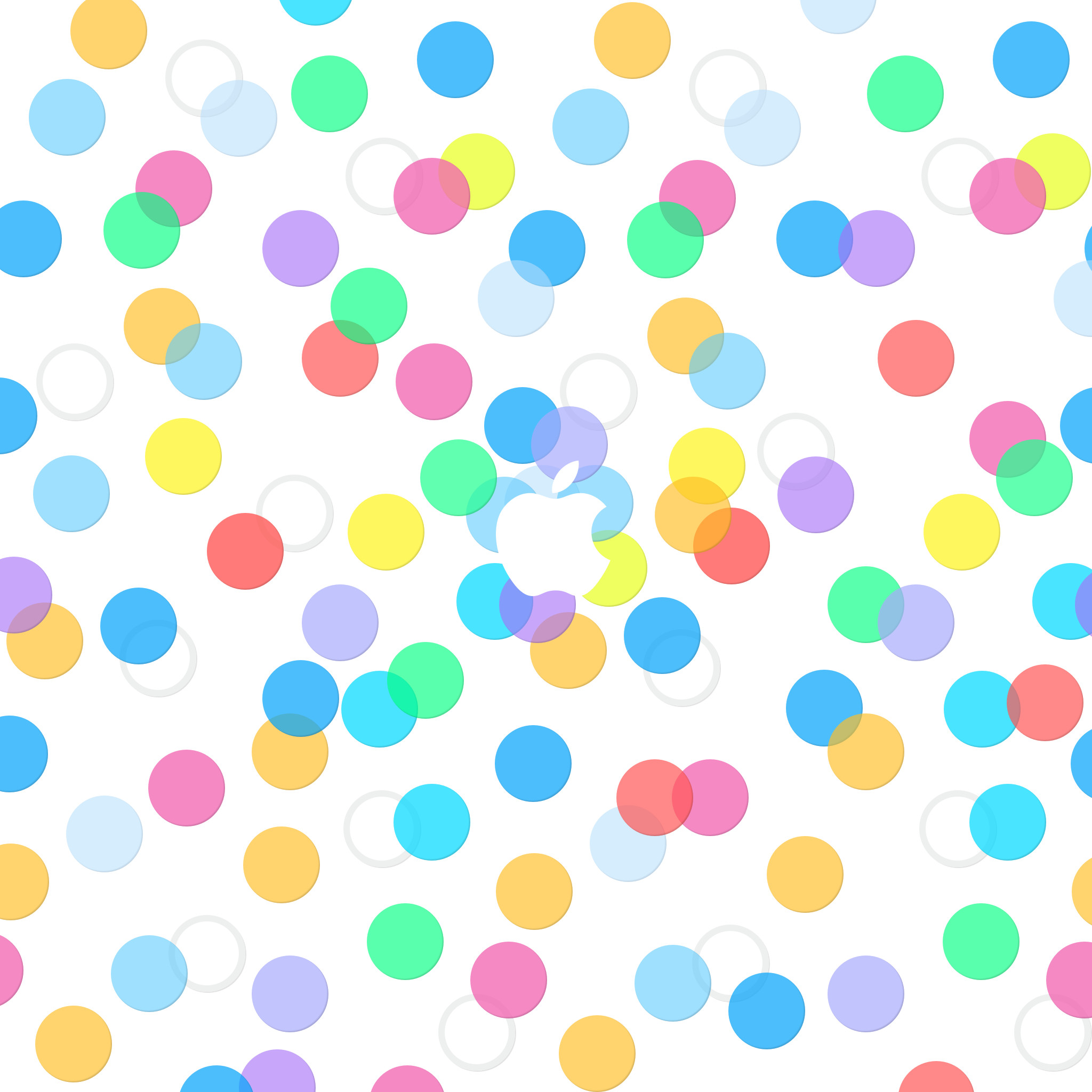 Pois colorati, Logo Apple, Sfondo bianco, schermata di blocco iOS 7
