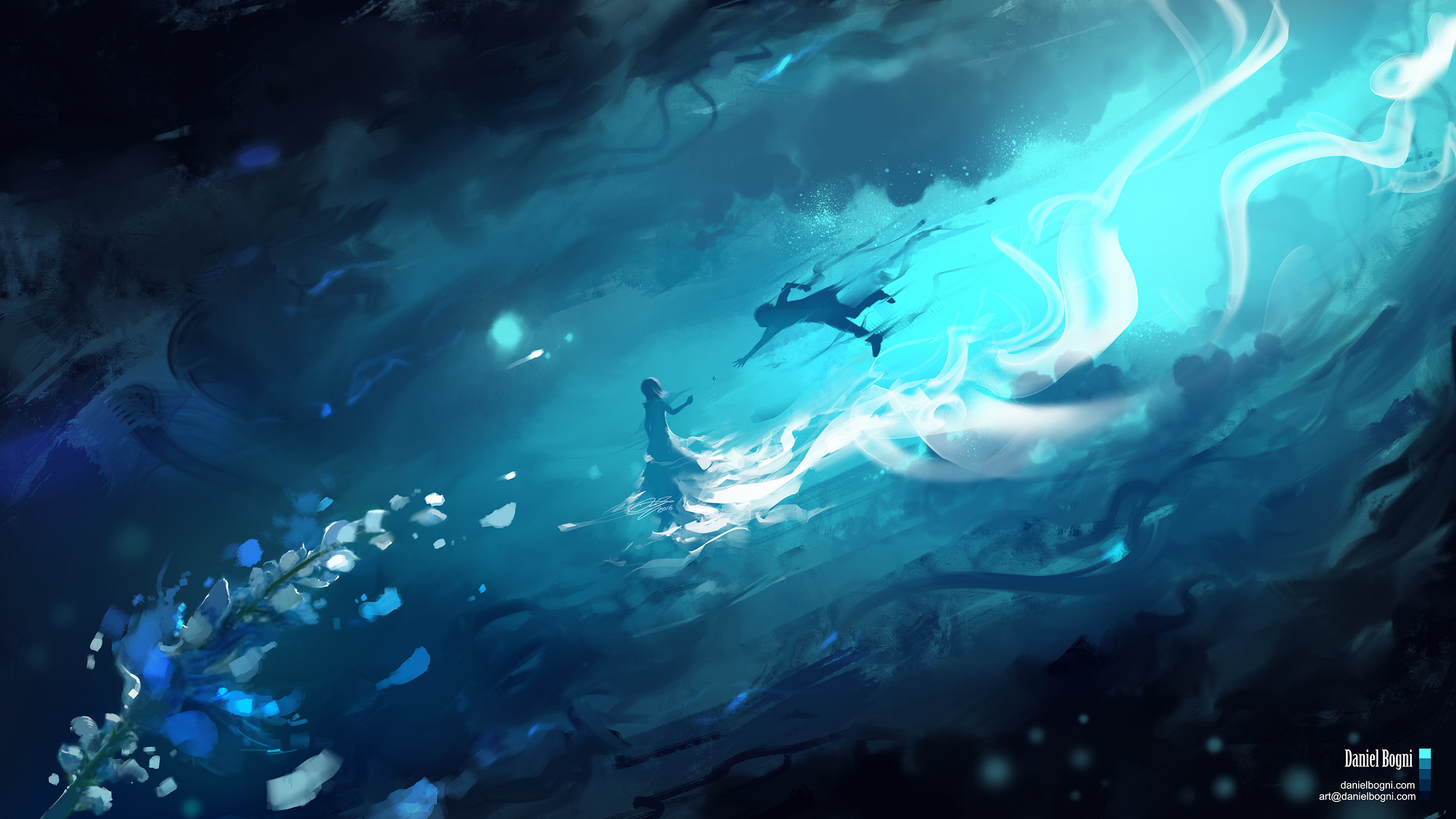 Final Fantasy XV, Pittura digitale, Subacqueo, Blu, 2K, sfondo desktop