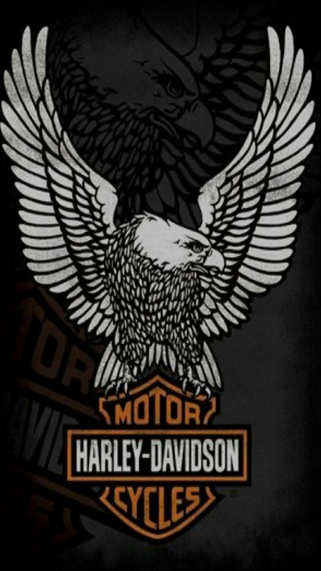 Harley-Davidson, Aquila, Logo Bar & Shield, Emblema, Sfondo scuro, schermata di blocco iPhone