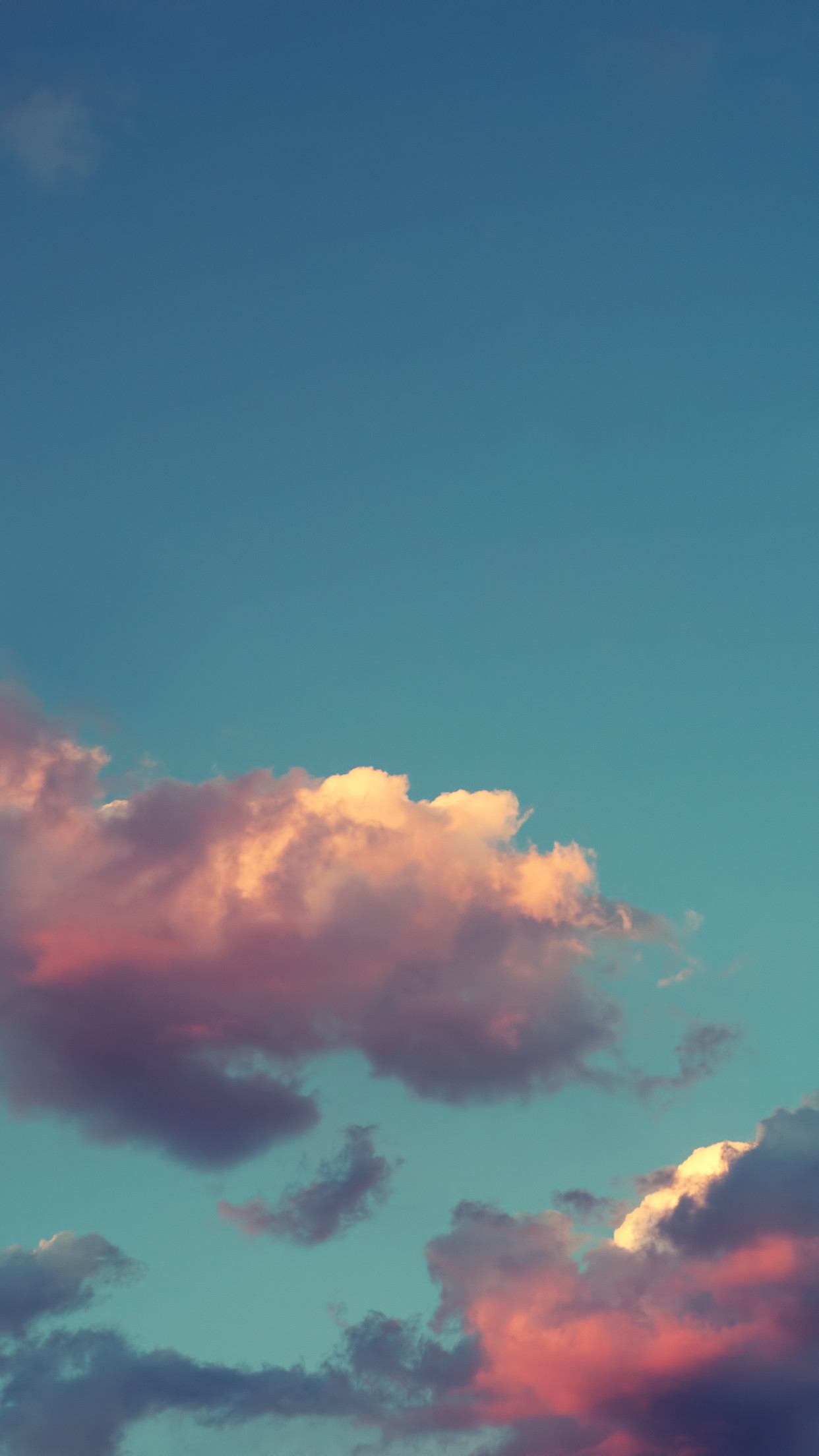 Nuvole, Cielo, Tramonto, Verde acqua, Full HD, schermata di blocco iPhone 4K