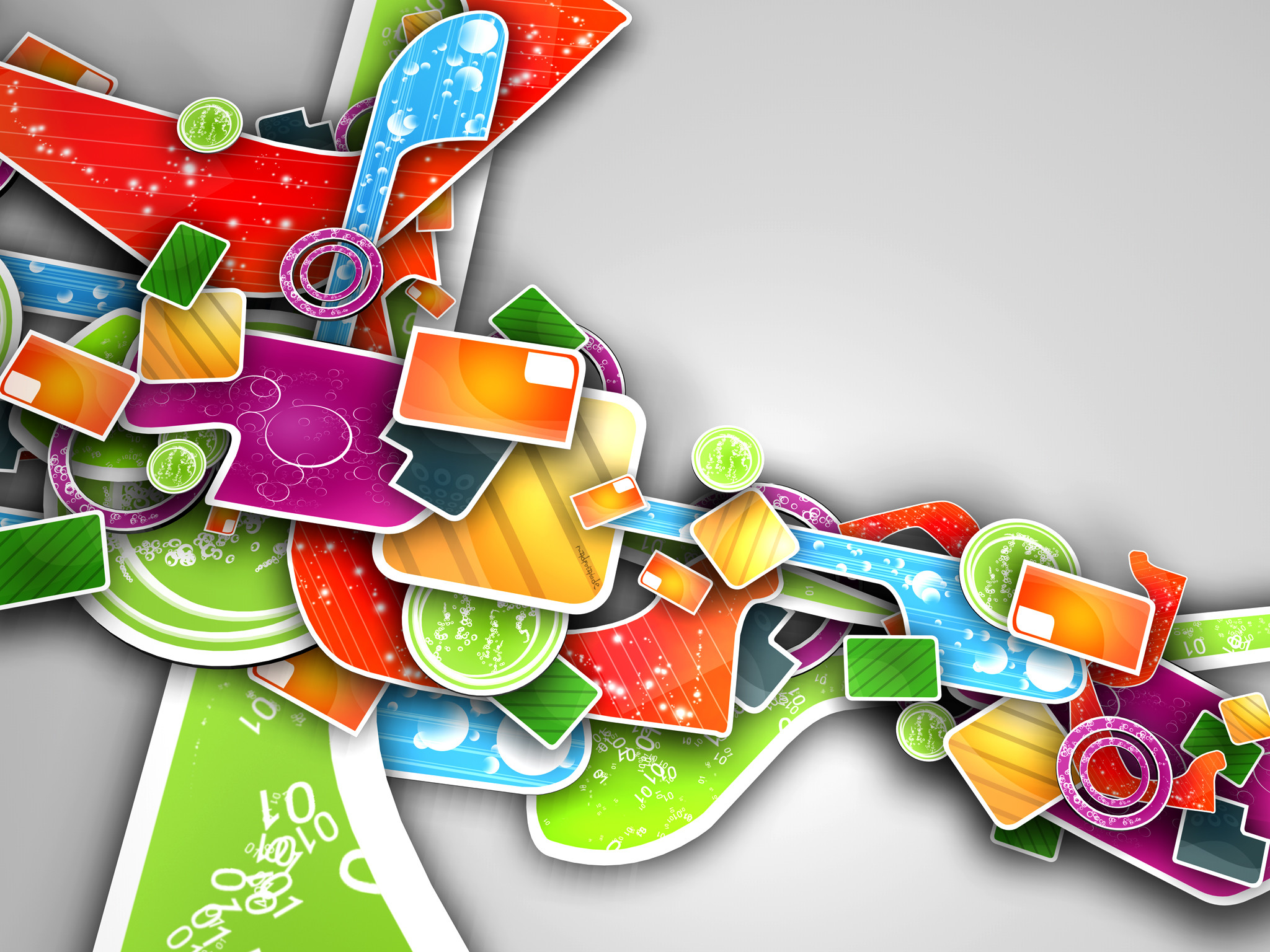 Forme astratte, Grafica vettoriale, Colori vivaci, Full HD, sfondo per iPad e tablet
