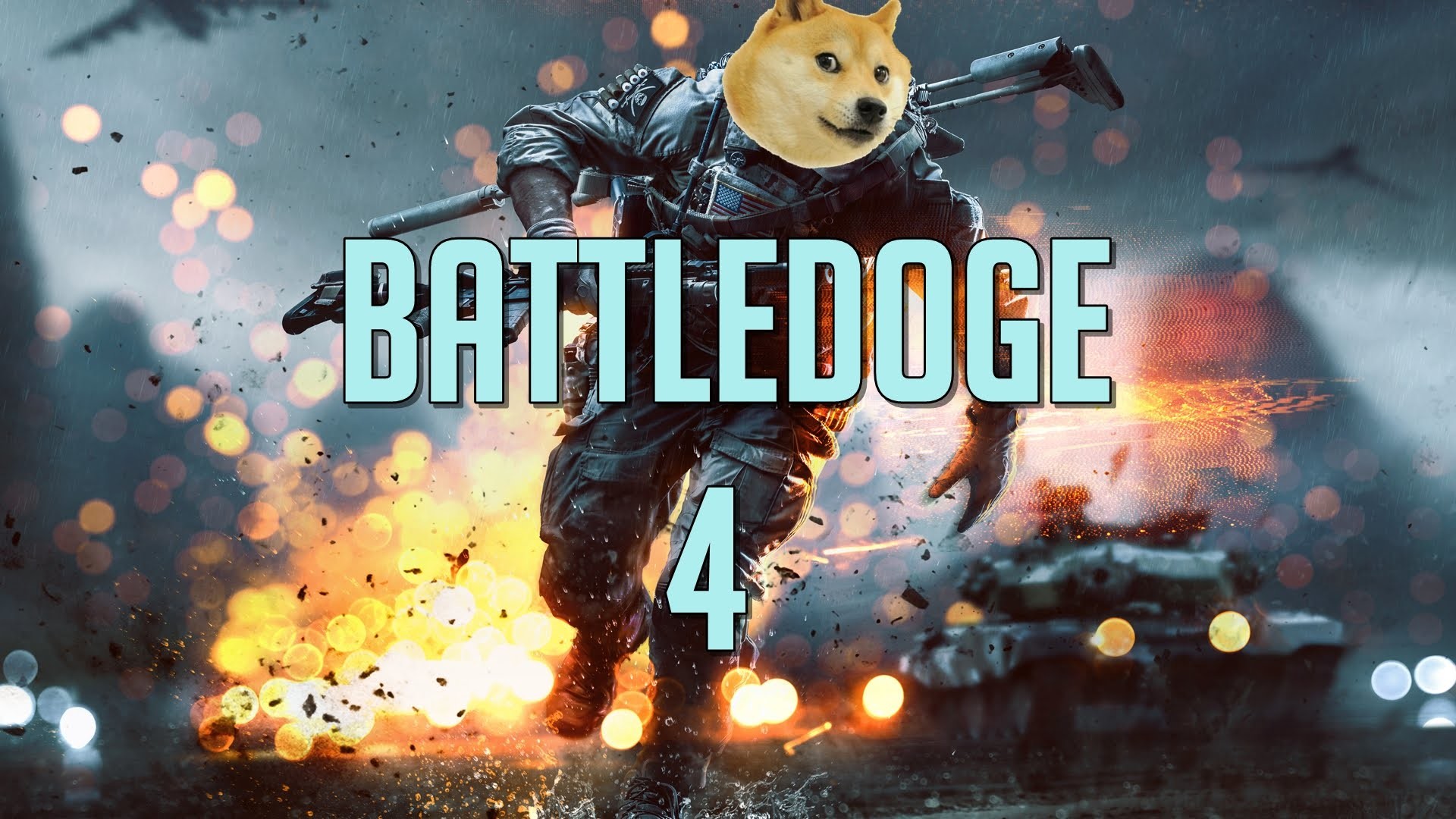 Battledoge 4, Doge, Battlefield 4, Soldato, Esplosione, Full HD 1080p, sfondo desktop