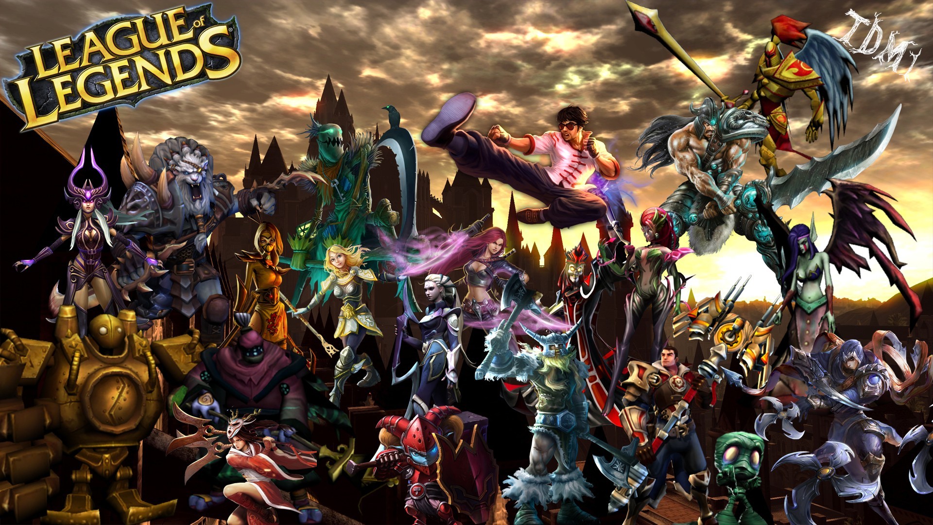 League of Legends, Campioni, Lee Sin, Blitzcrank, Battaglia, Full HD, sfondo per portatile
