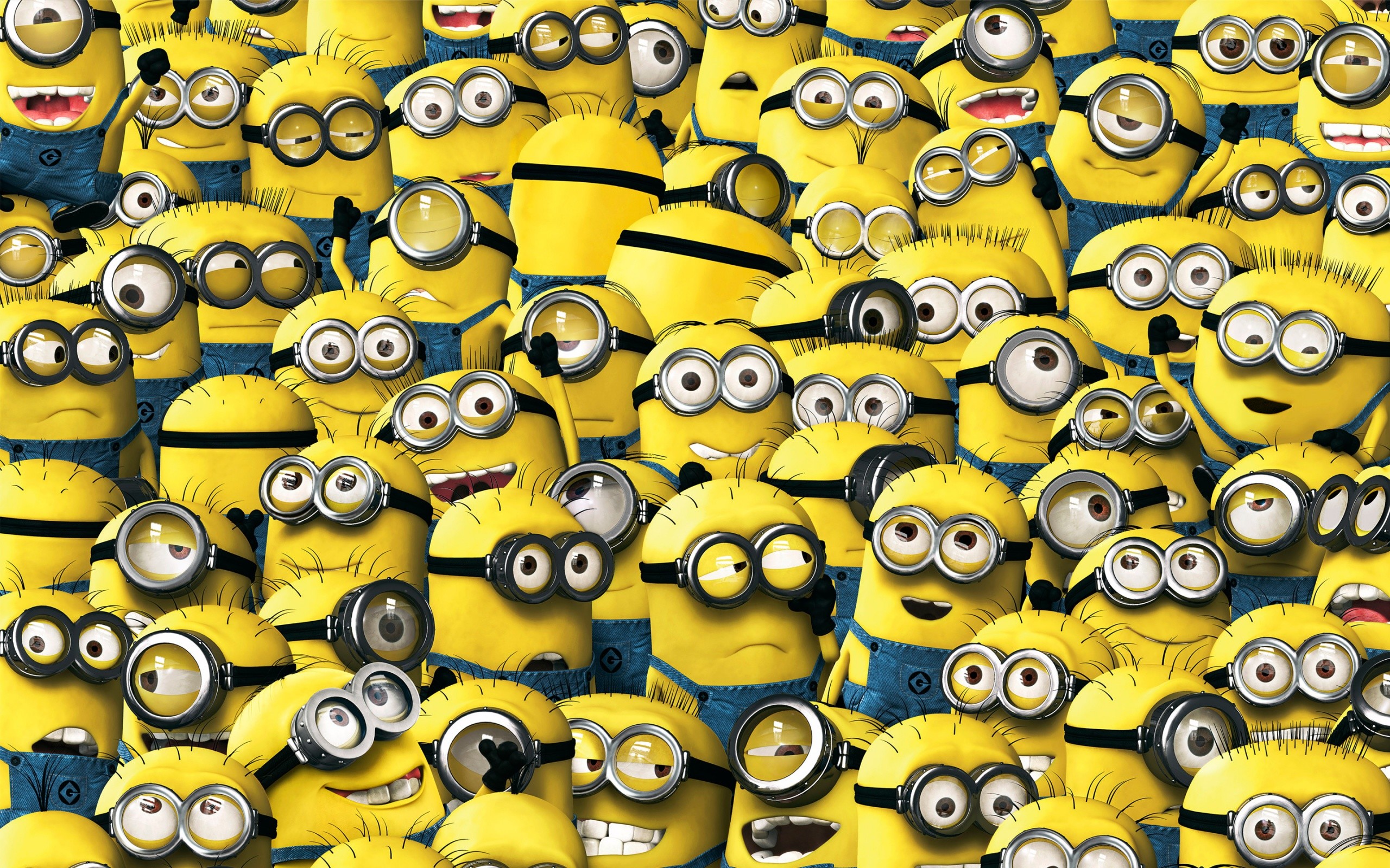 Minions, Folla, Giallo, 2K, sfondo per PC e portatile