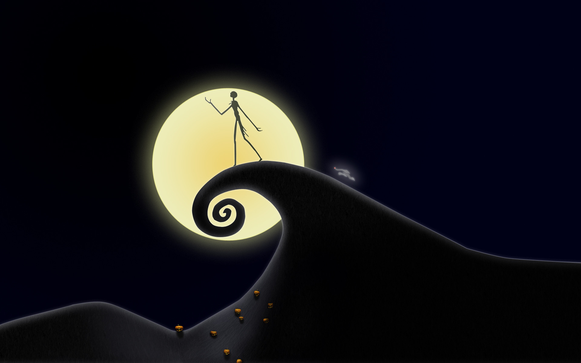 Jack Skellington, Nightmare Before Christmas, Spiral Hill, Luna piena, sfondo MacBook Air