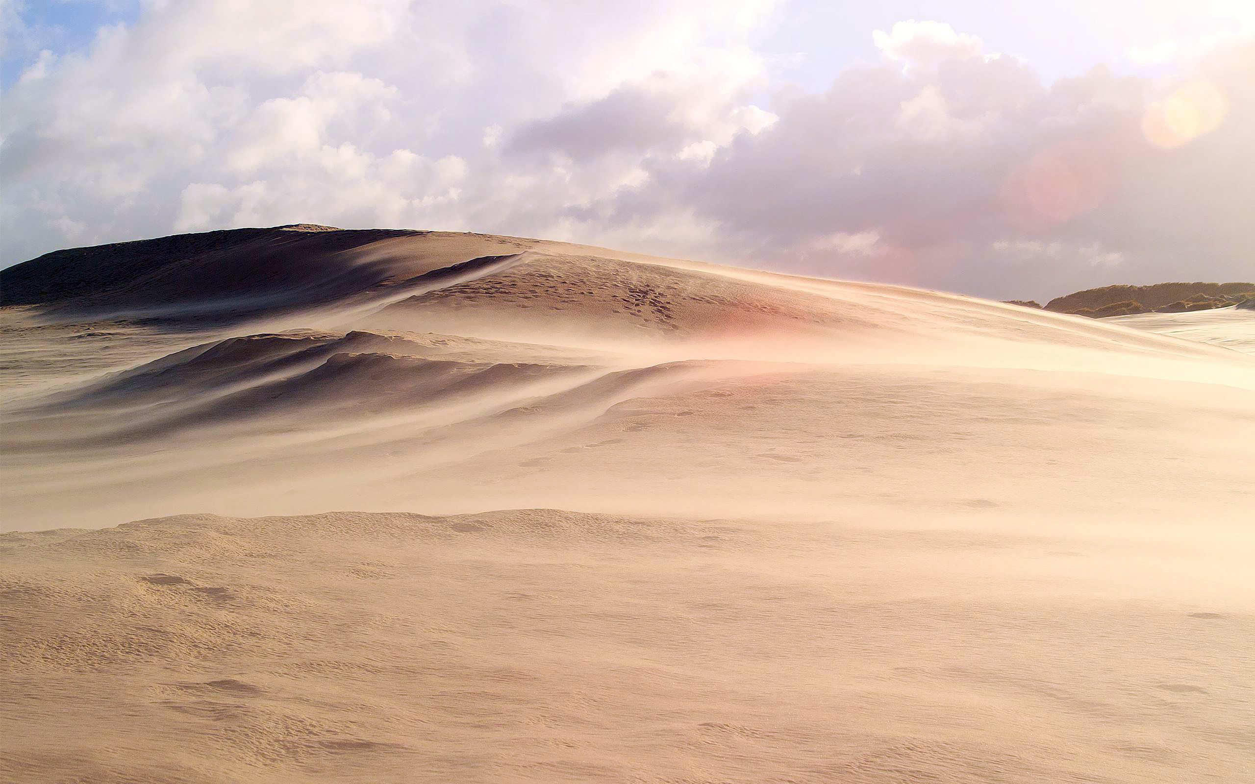Dune di sabbia, Vento, Nuvole, Deserto bianco, 16:10 2K, wallpaper widescreen