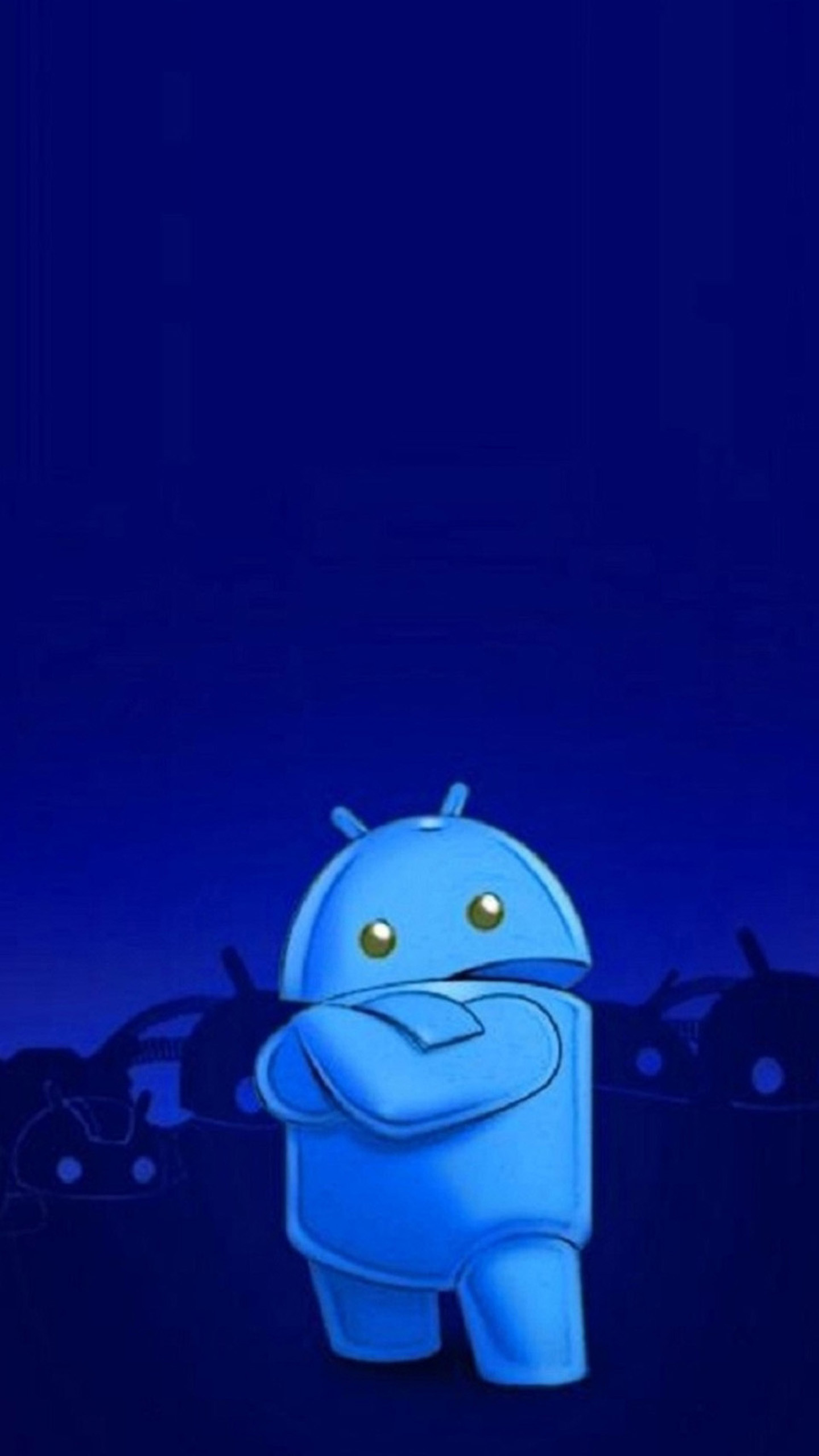 Android, Robot Android, Blu, sfondo Galaxy S7 QHD+