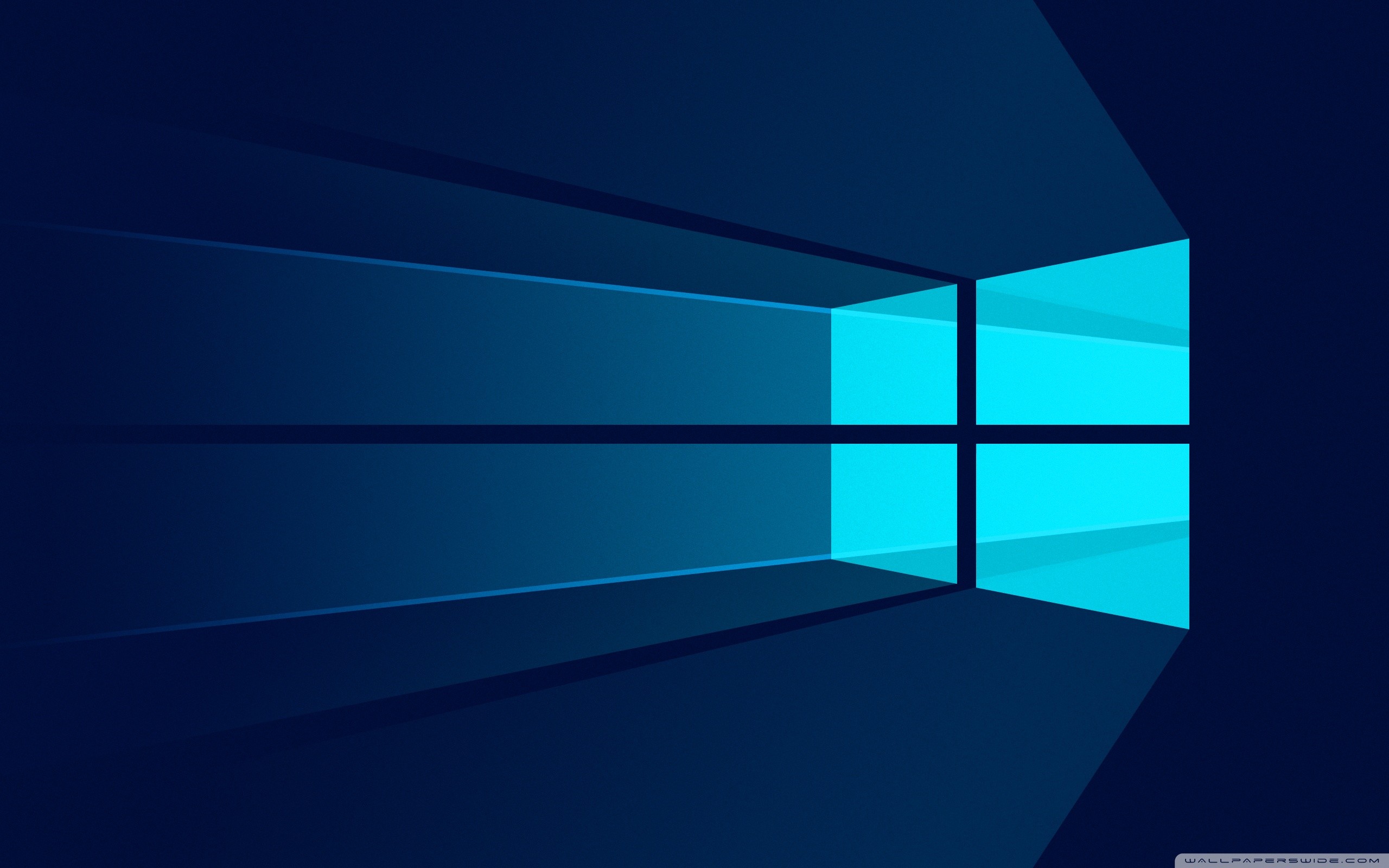 Windows 10, Logo Windows, Ciano, Minimalista, 2K, sfondo per PC e portatile