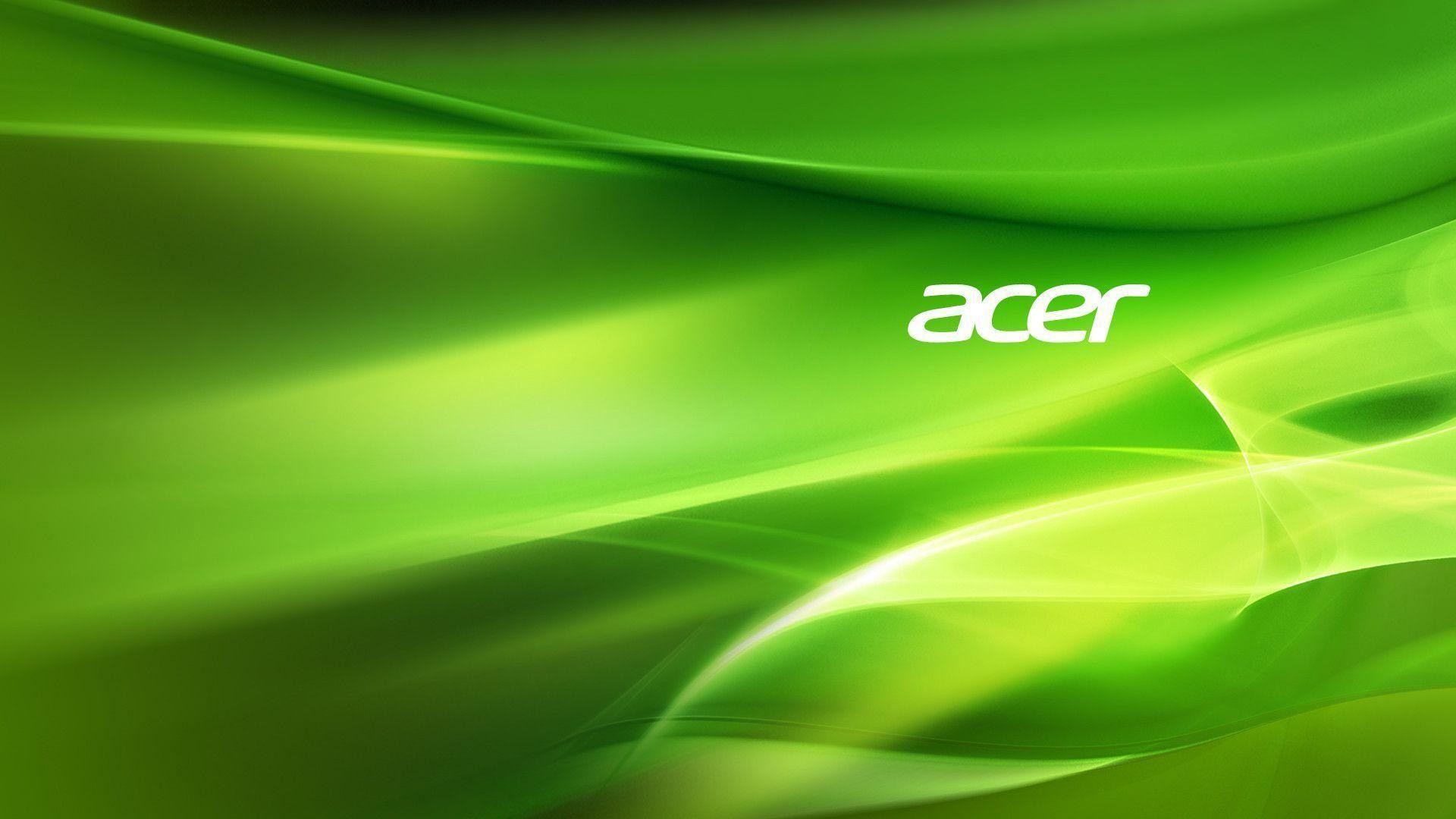 Logo Acer, Acer, Onde, Verde, Full HD, sfondo desktop