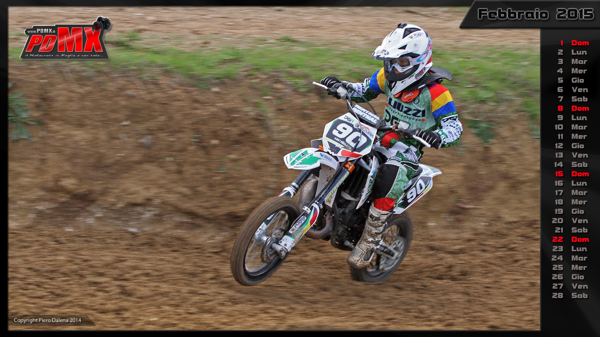 Motocross, Calendario, Febbraio 2015, Pista sterrata, Full HD, wallpaper desktop
