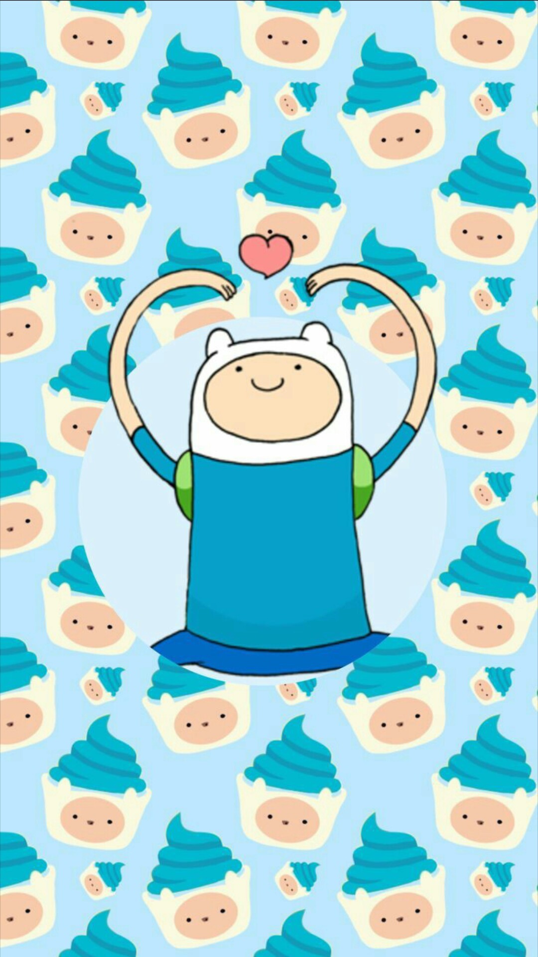 Finn, Adventure Time, Cuore, Motivo ripetuto, Full HD, sfondo per iPhone e Android