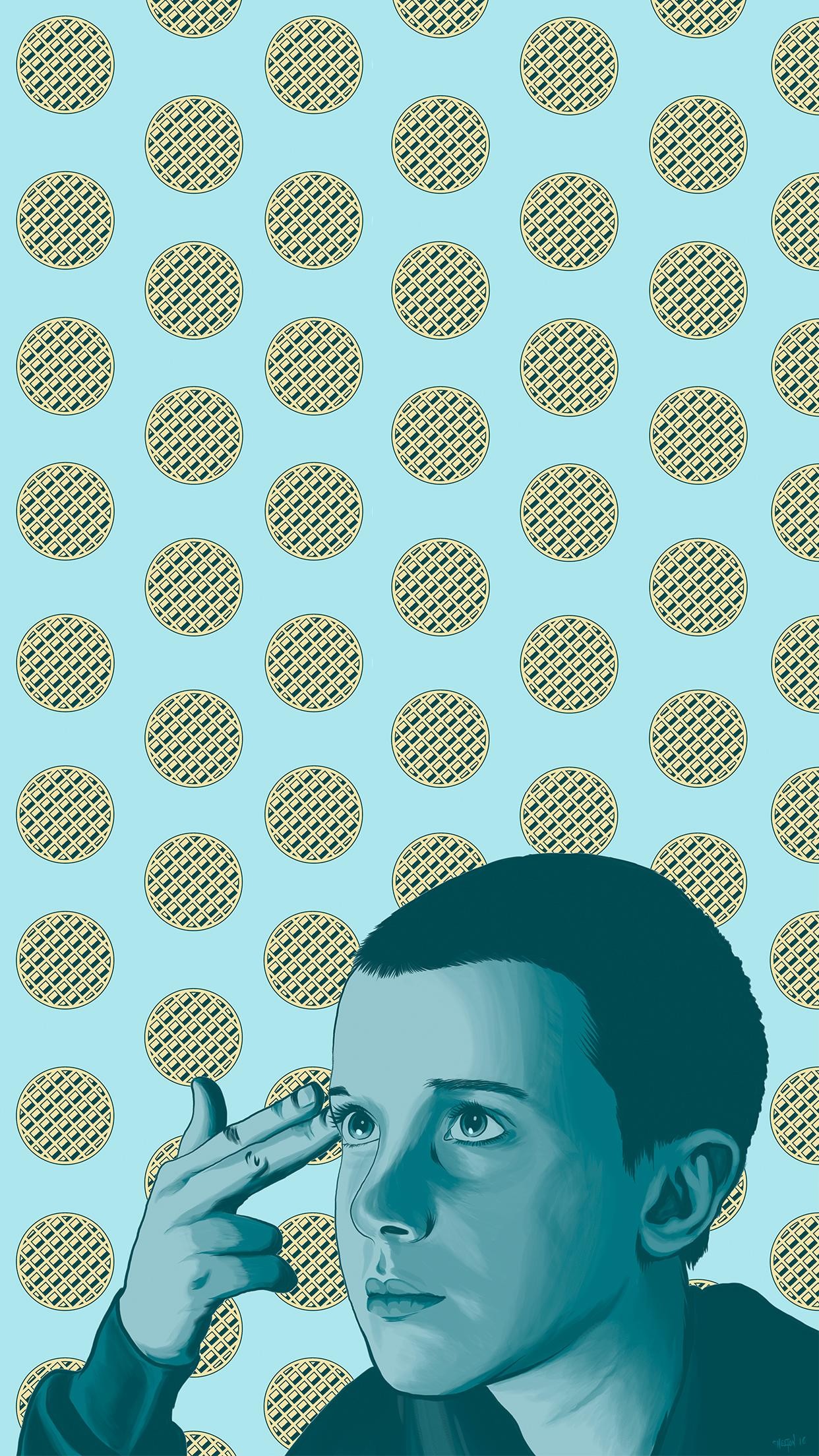 Undici, Stranger Things, Pois, Illustrazione, sfondo per iPhone e Android