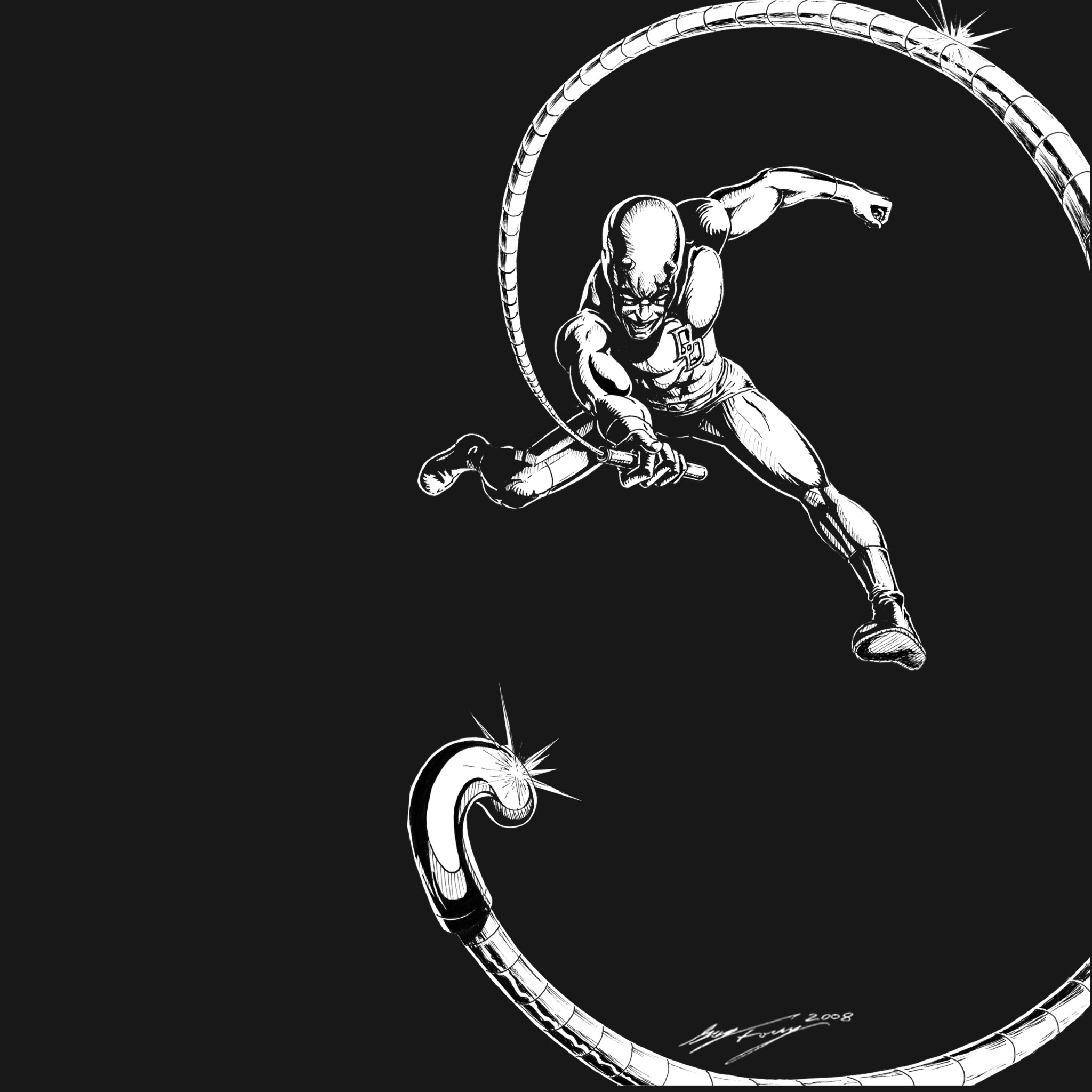Daredevil, Fumetto, Bianco e nero, Full HD, schermata di blocco iPad