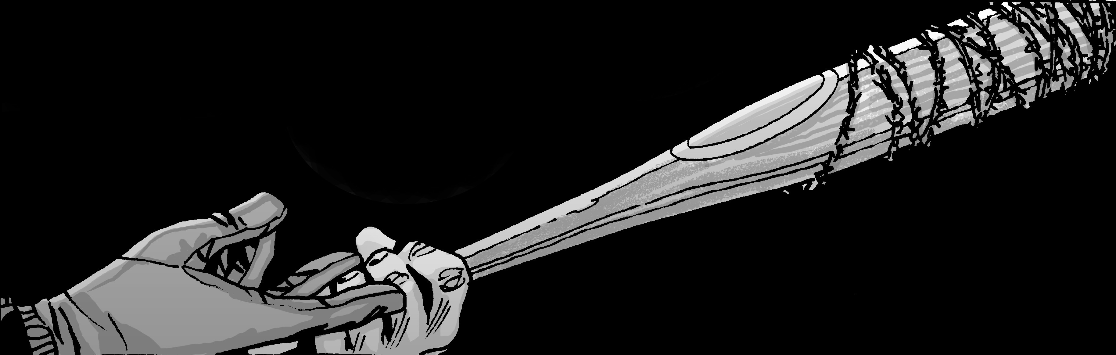 Lucille, Negan, The Walking Dead, Fumetto, Bianco e nero, doppio schermo, sfondo HD