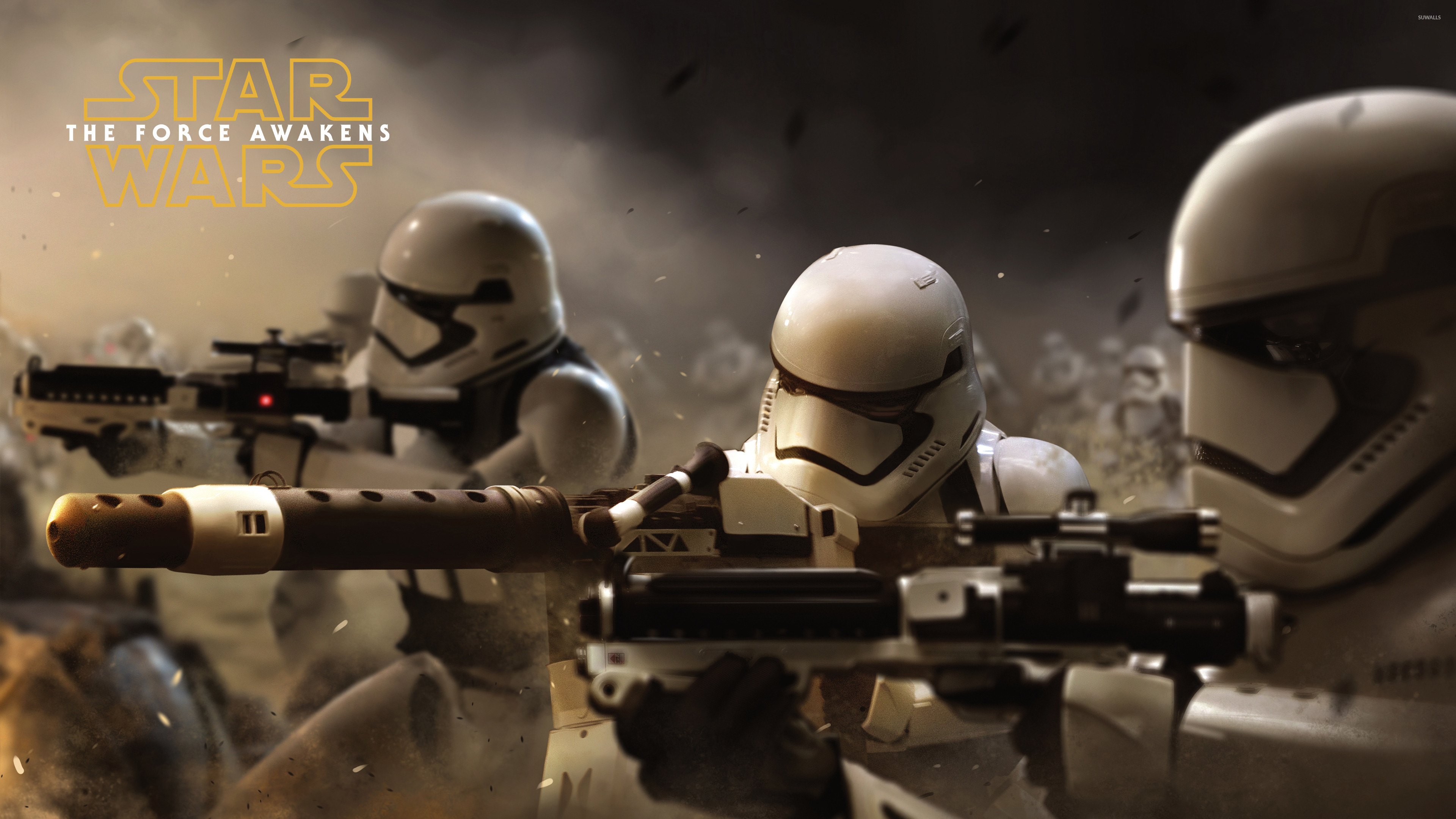 Stormtrooper del Primo Ordine, Star Wars: Il risveglio della Forza, Blaster, Battaglia, sfondo 4K