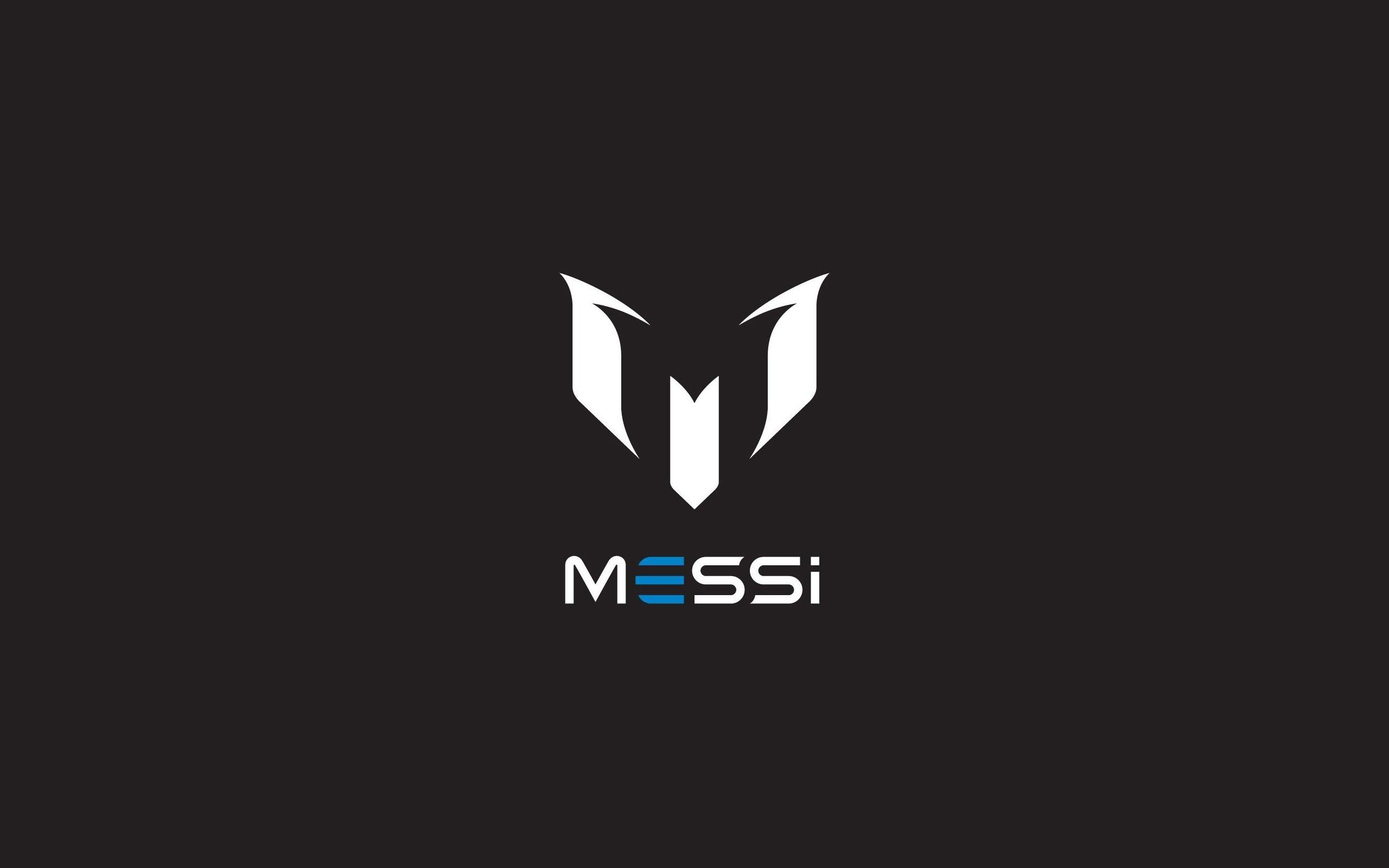 Lionel Messi, Logo Messi, Adidas, Sfondo nero, 16:10 2K, wallpaper widescreen