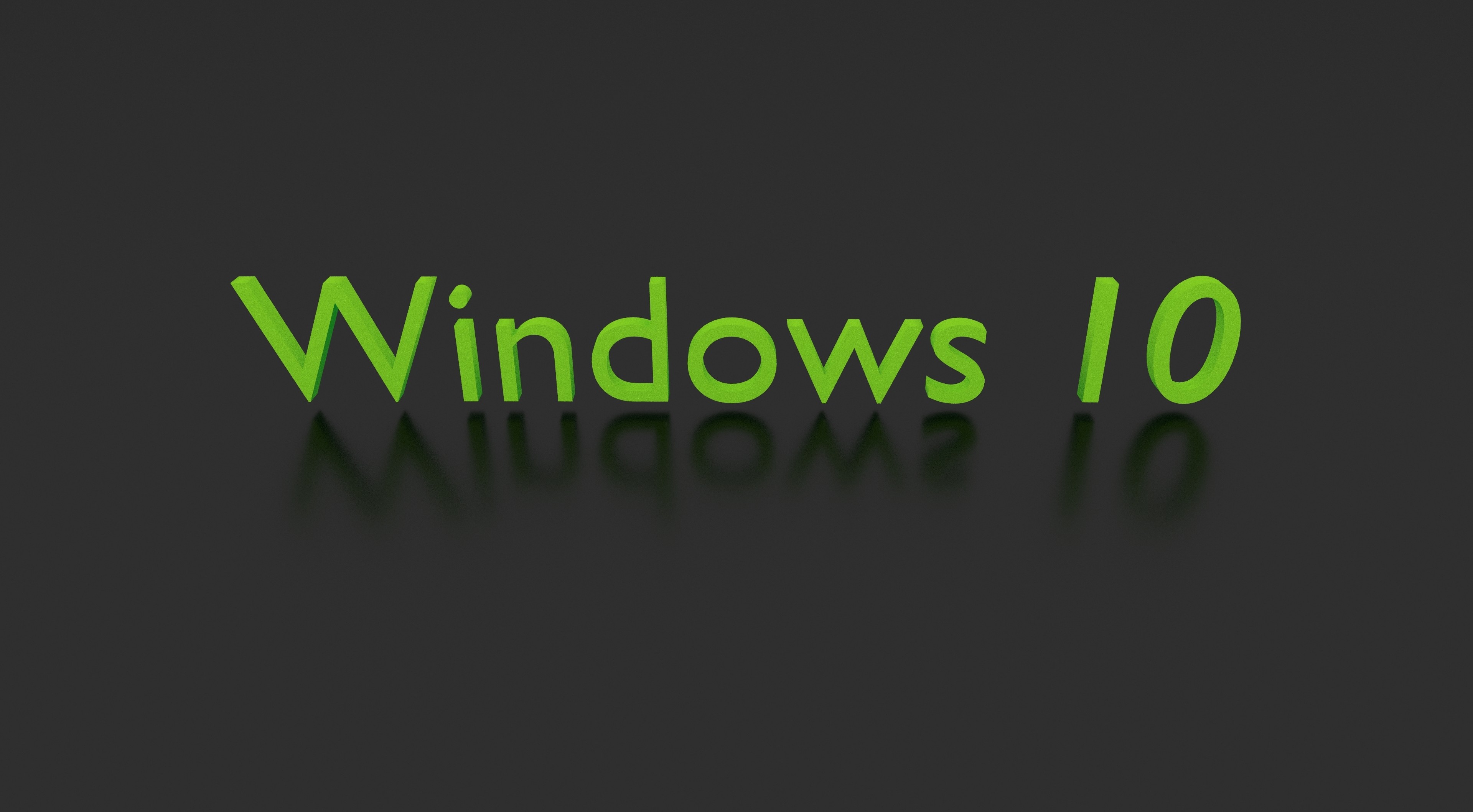 Windows 10, Scritta verde, Grigio, 4K, sfondo desktop
