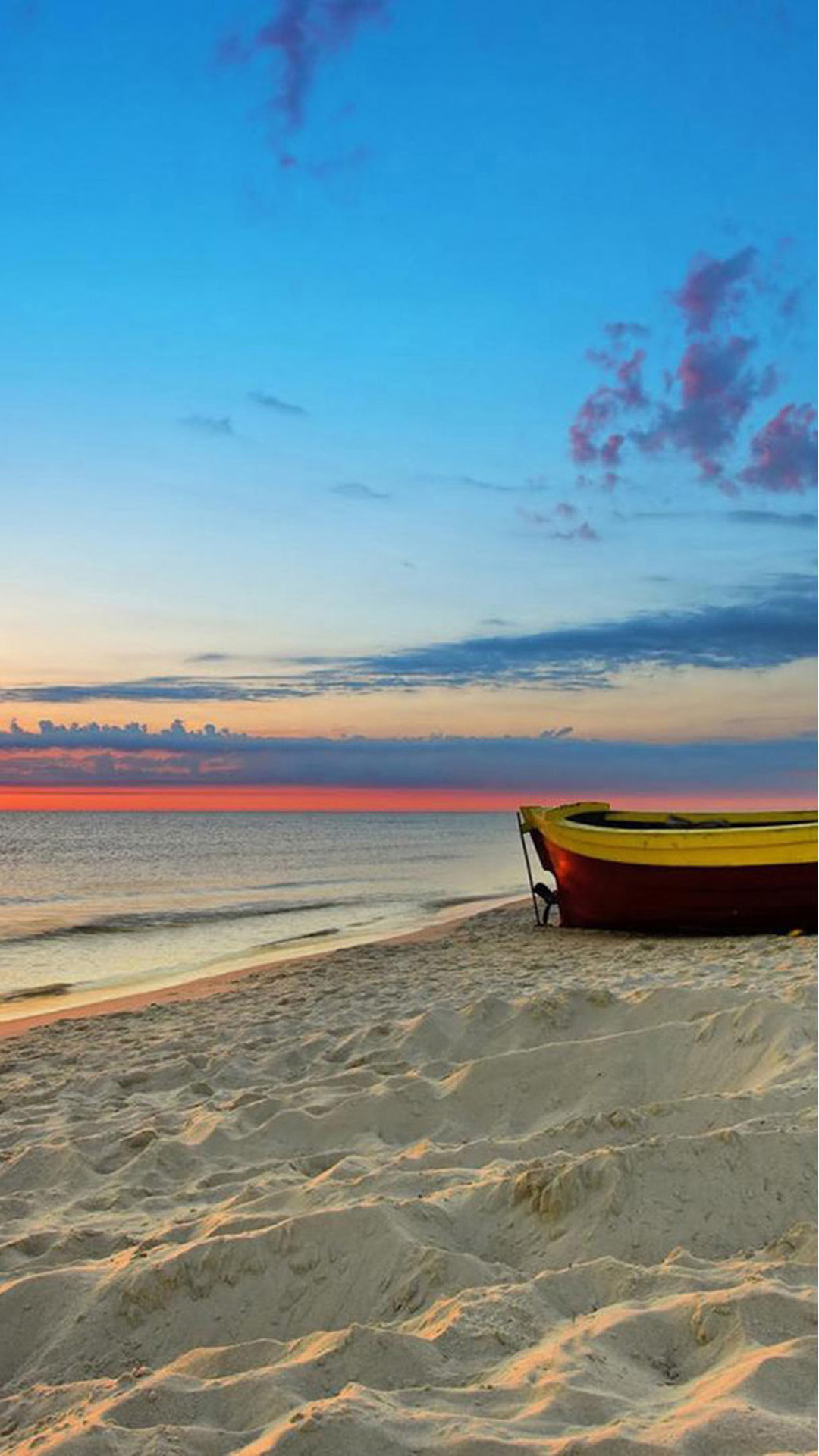 Barca, Sabbia, Tramonto, Riva, Full HD, sfondo per smartphone