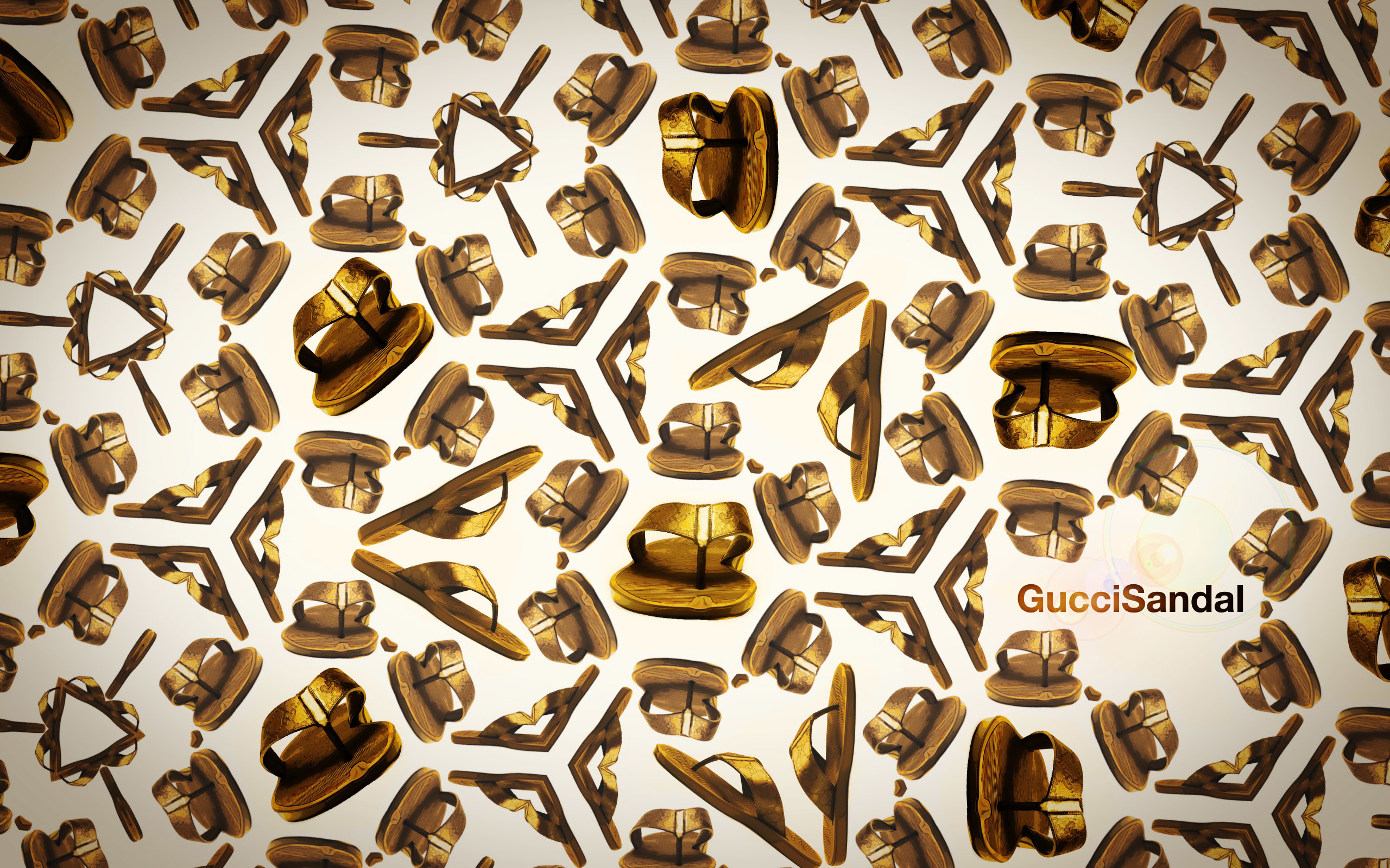 Gucci, Sandali, Oro, Motivo, 2K, sfondo per portatile
