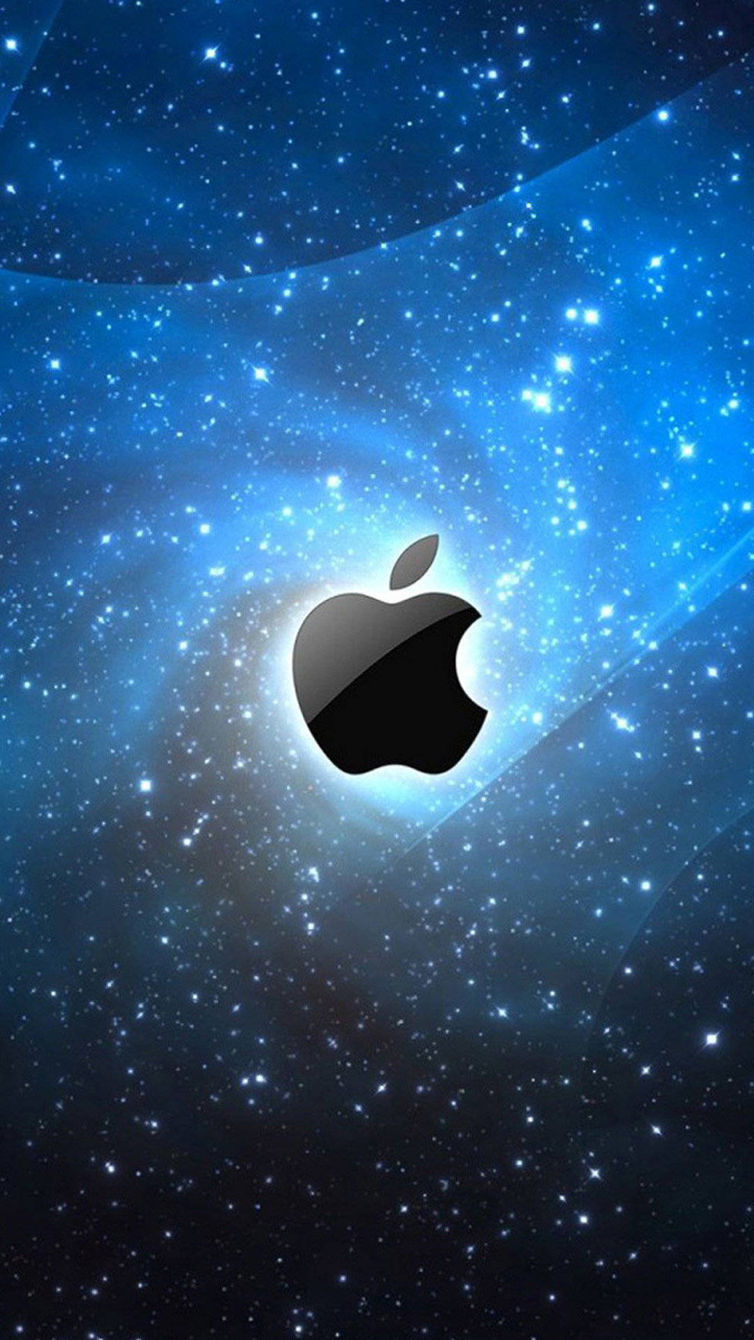 Logo Apple, Galassia, Spazio, Blu, 1080x1920, schermata di blocco iPhone