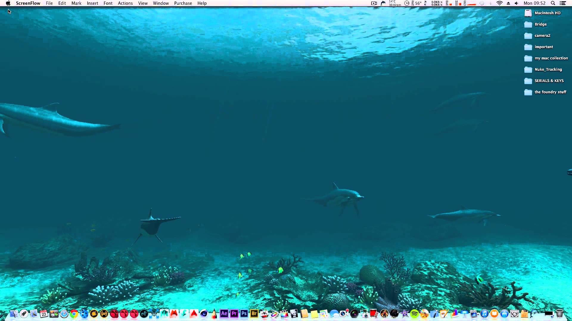 Mondo sottomarino, Squali, Barriera corallina, Desktop Mac, Azzurro, sfondo Full HD per PC