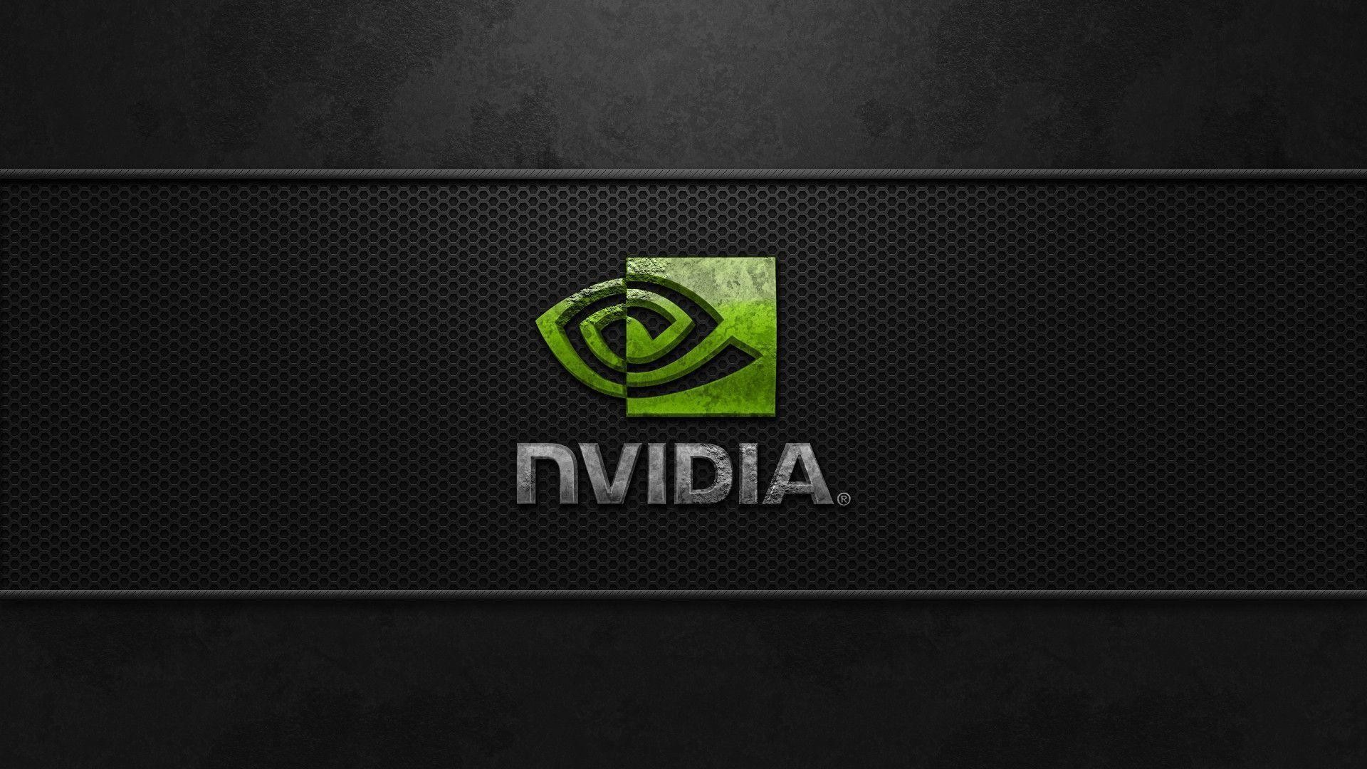 Nvidia, Logo Nvidia, Metallo, Grigio scuro, Minimalismo, Full HD, sfondo per PC