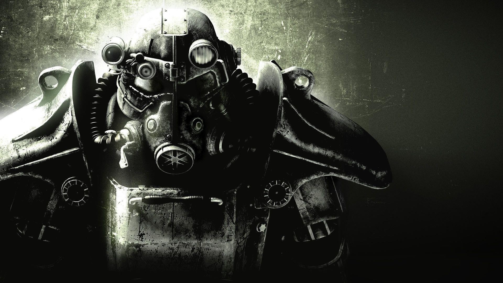 Armatura atomica, Fallout 3, Confraternita d'Acciaio, Monocromatico, sfondo desktop 1920x1080
