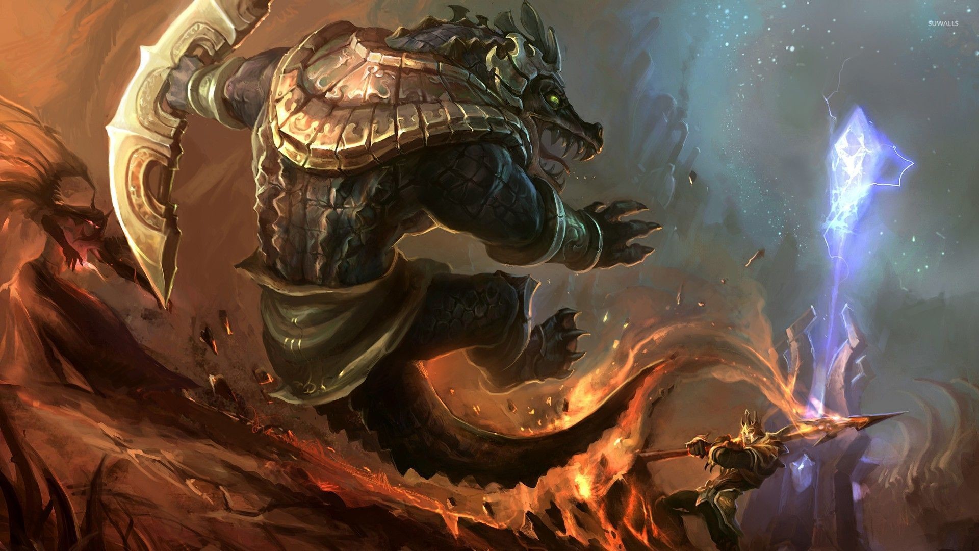 Renekton, League of Legends, Coccodrillo, Battaglia, Full HD, sfondo desktop