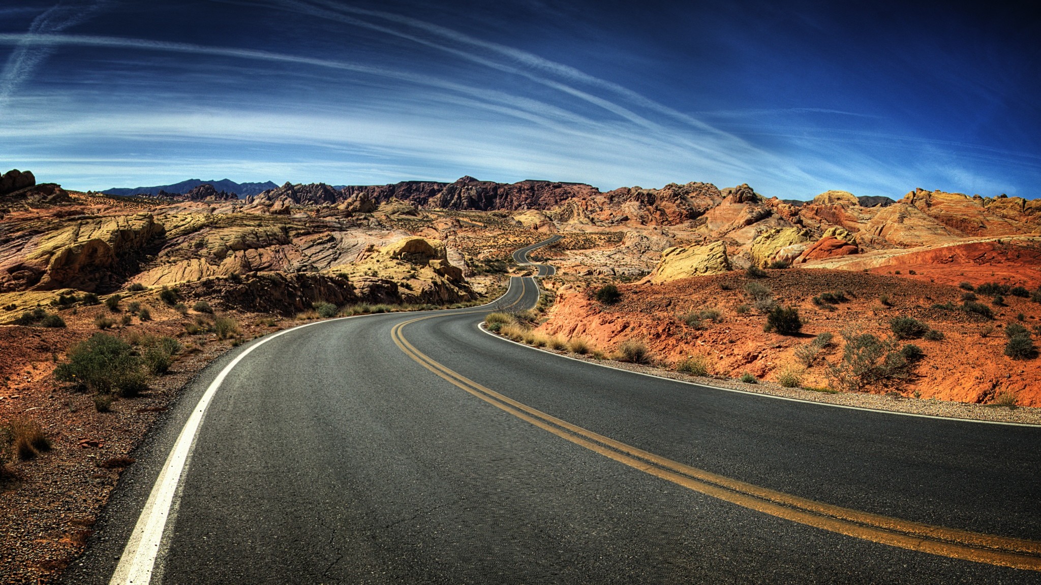 Valley of Fire, Strada, Deserto, Rocce, Full HD, sfondo desktop
