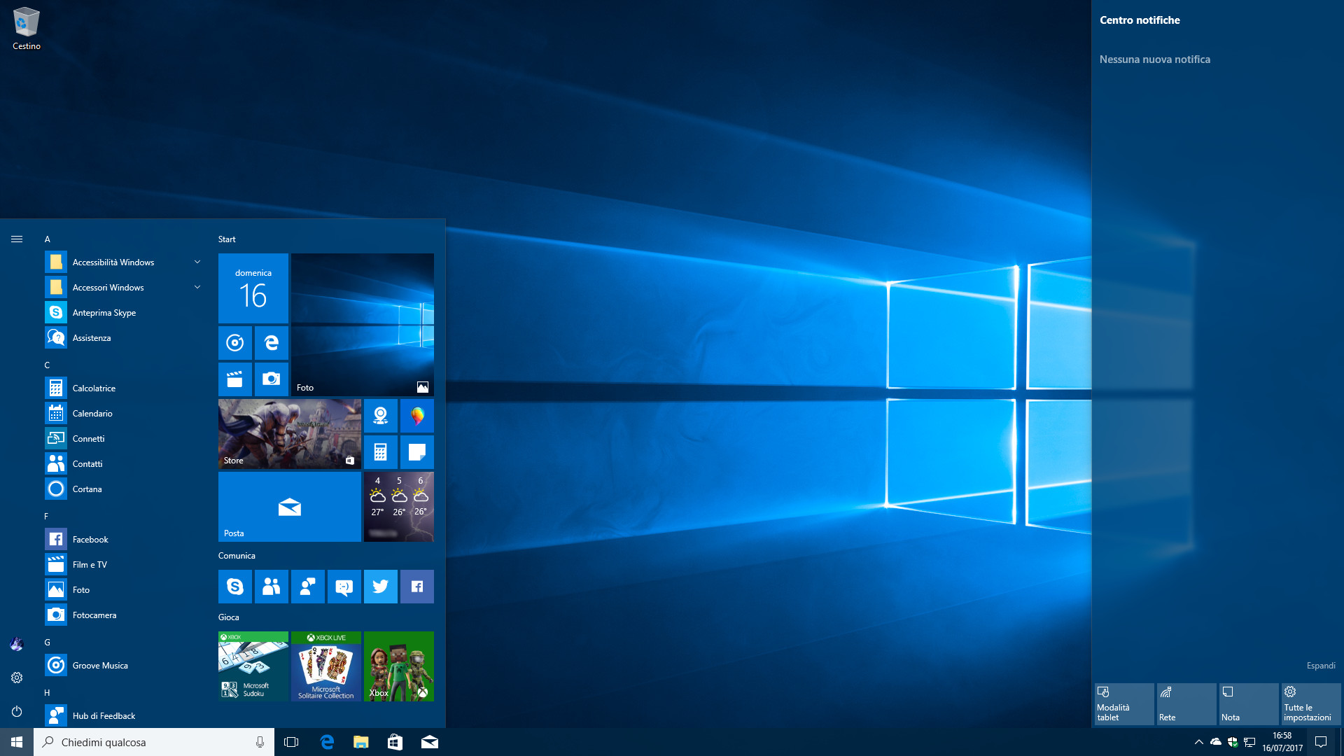 Windows 10, Menu Start, Desktop, Interfaccia, Microsoft, 1920x1080, sfondo per PC
