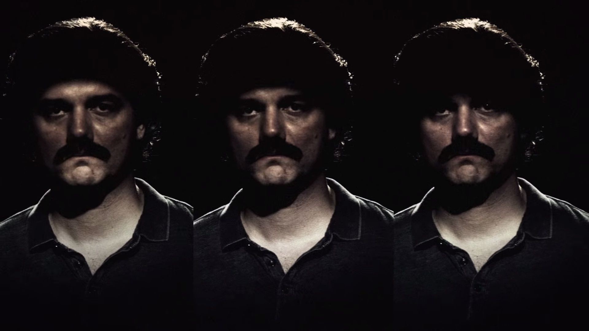 Pablo Escobar, Wagner Moura, Narcos, Trittico, Sfondo nero, 1920x1080, wallpaper desktop