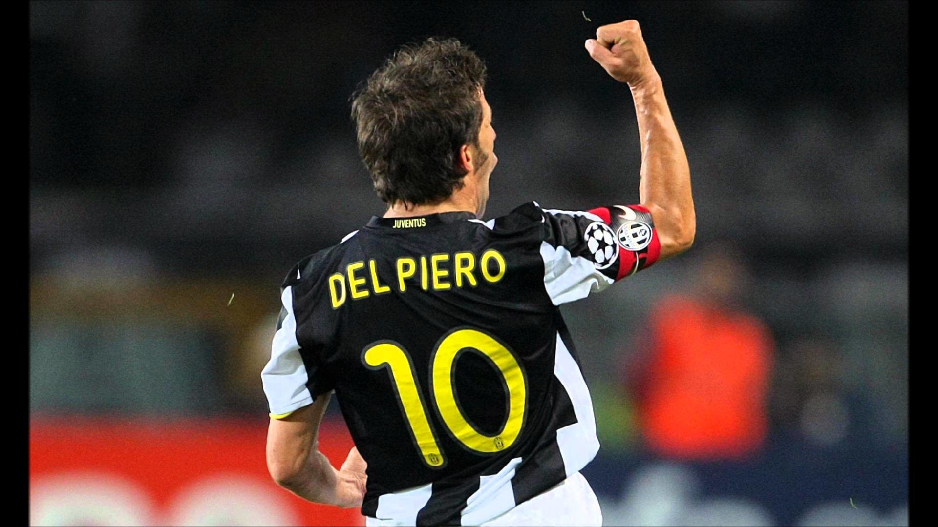Alessandro Del Piero, Juventus, Maglia numero 10, Esultanza, Pugno alzato, sfondo per portatile