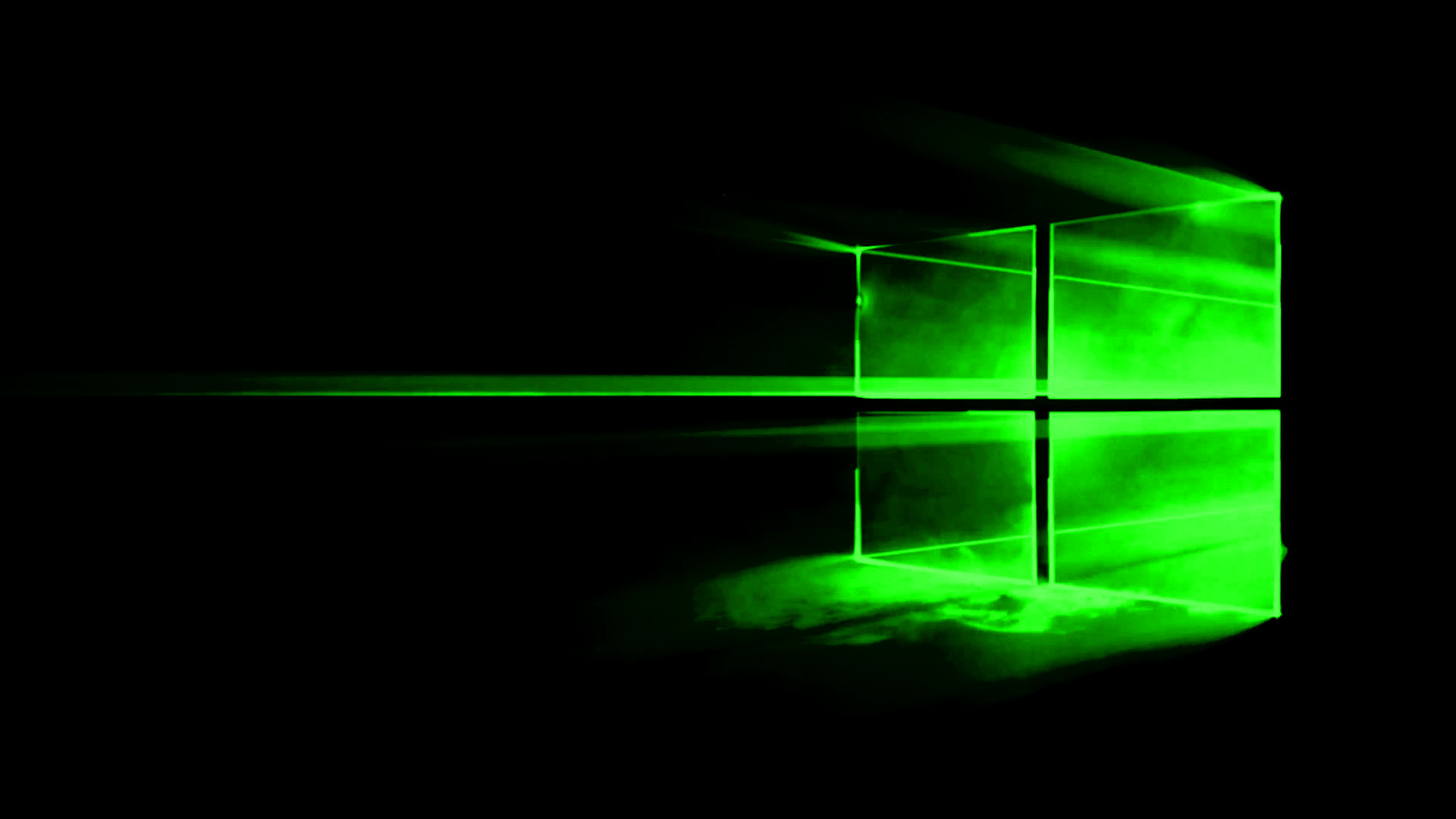 Windows 10, Logo Windows, Verde, Sfondo nero, Full HD, wallpaper per portatile