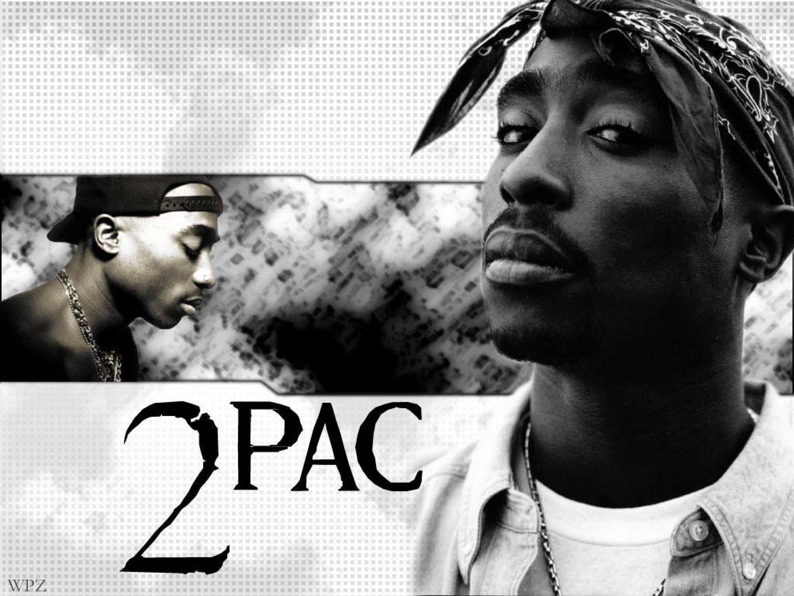 Tupac Shakur, 2Pac, Bandana, Bianco e nero, sfondo per iPad e tablet