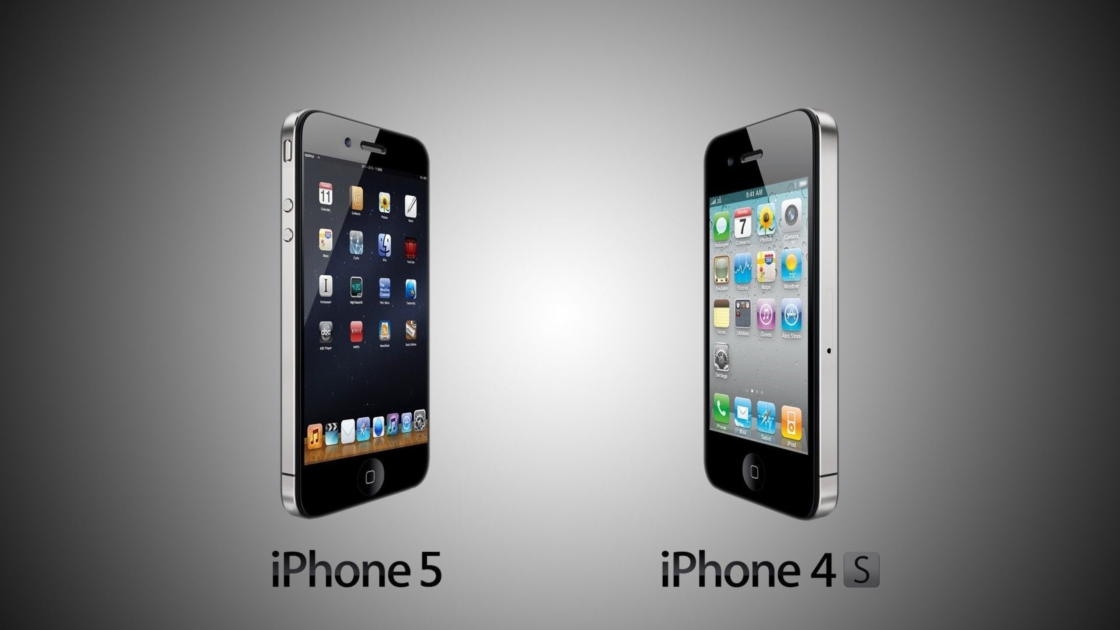 iPhone 5, iPhone 4S, Apple, Confronto, 4K, sfondo per PC