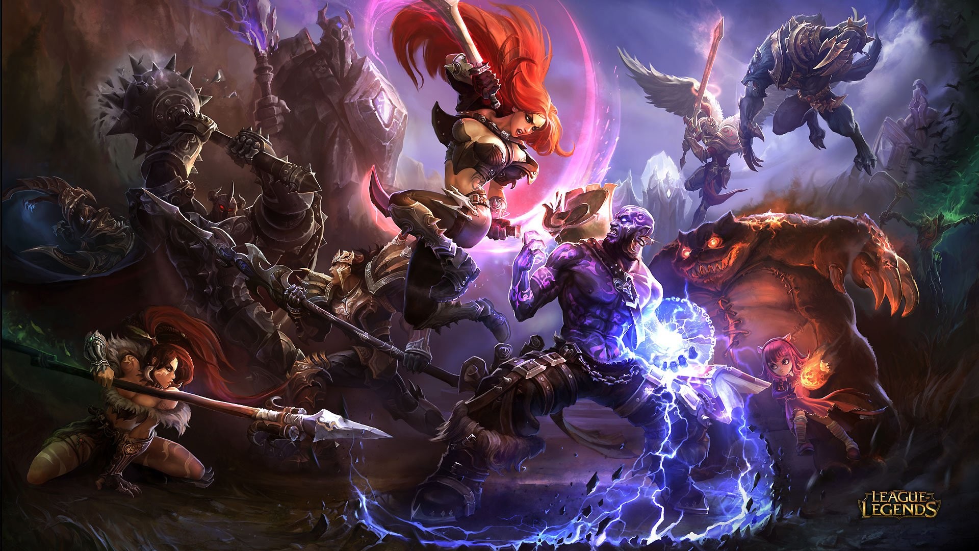League of Legends, Battaglia, Campioni, Ahri, 1920x1080, immagine di sfondo