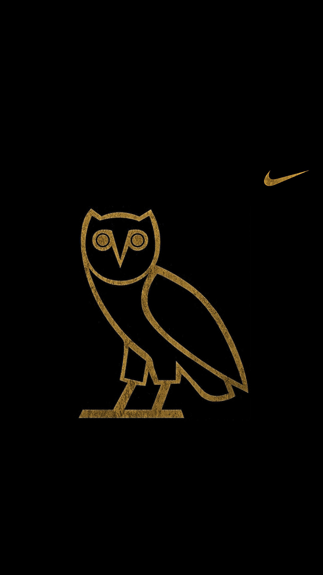 Nike, OVO, Gufo, Drake, Oro, sfondo per iPhone e Android