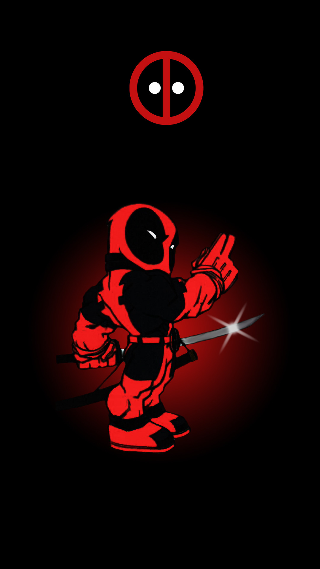 Deadpool, Logo, Rosso e nero, Illustrazione, Full HD, sfondo verticale per cellulare