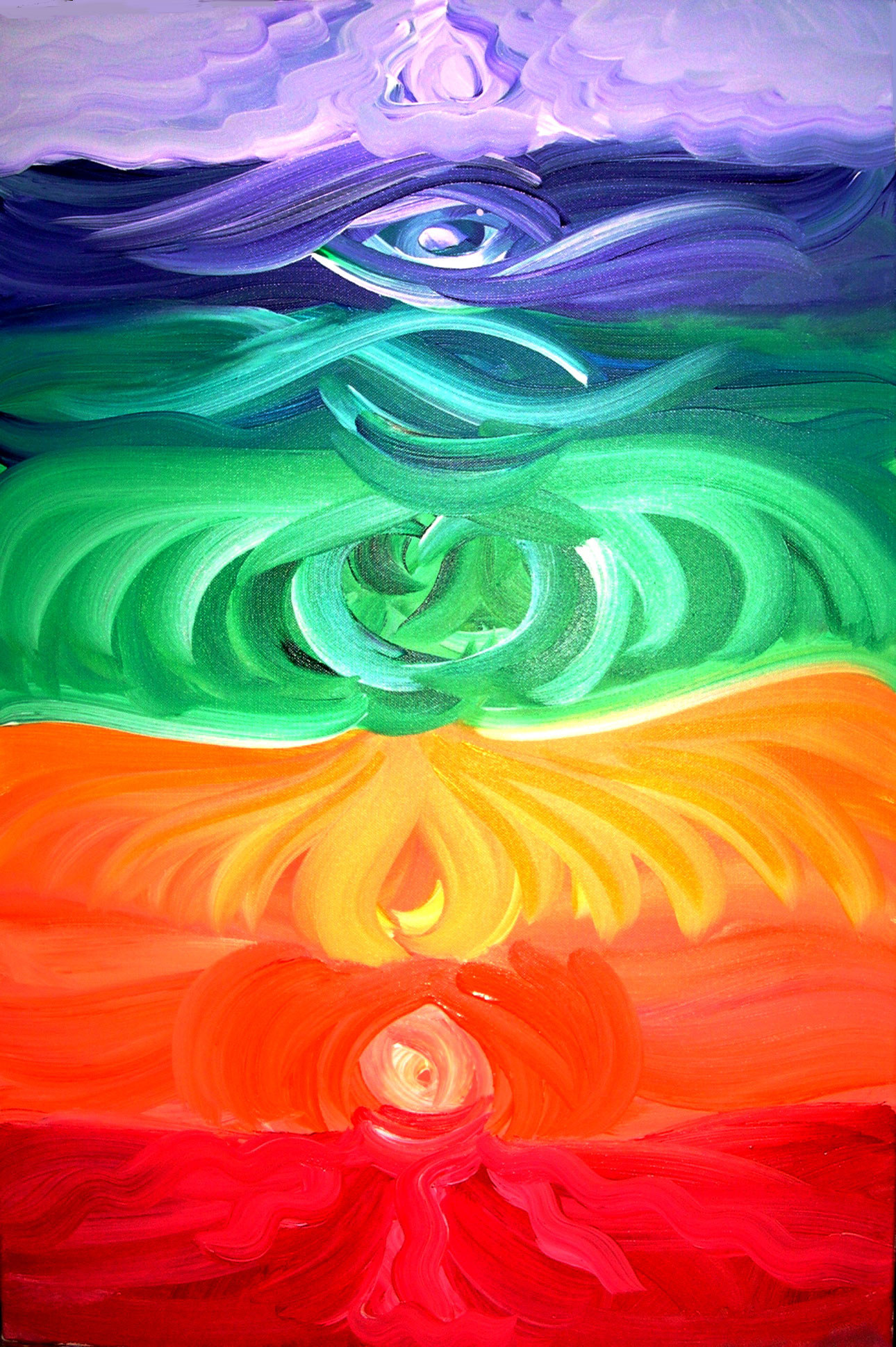 Chakra, Pittura, Colori arcobaleno, Full HD, wallpaper per smartphone
