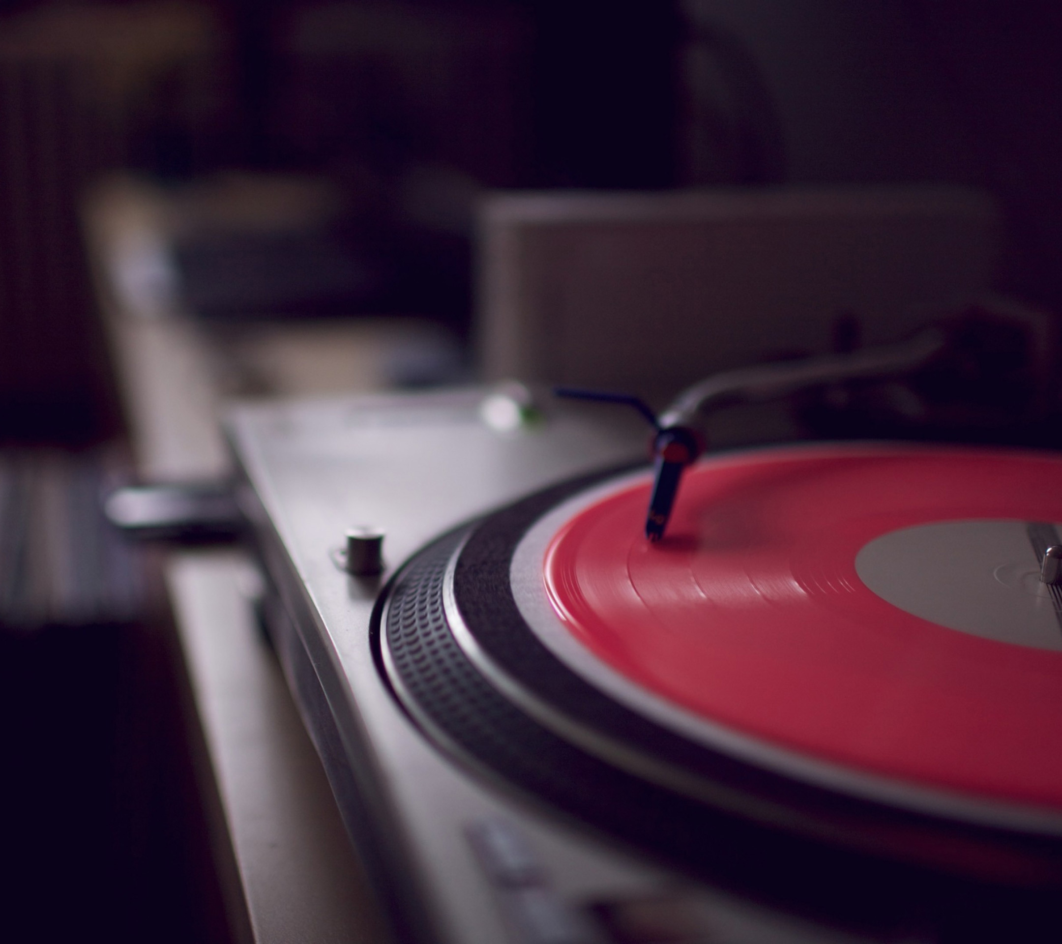Giradischi, Vinile rosso, DJ, Full HD, sfondo per iPad e tablet